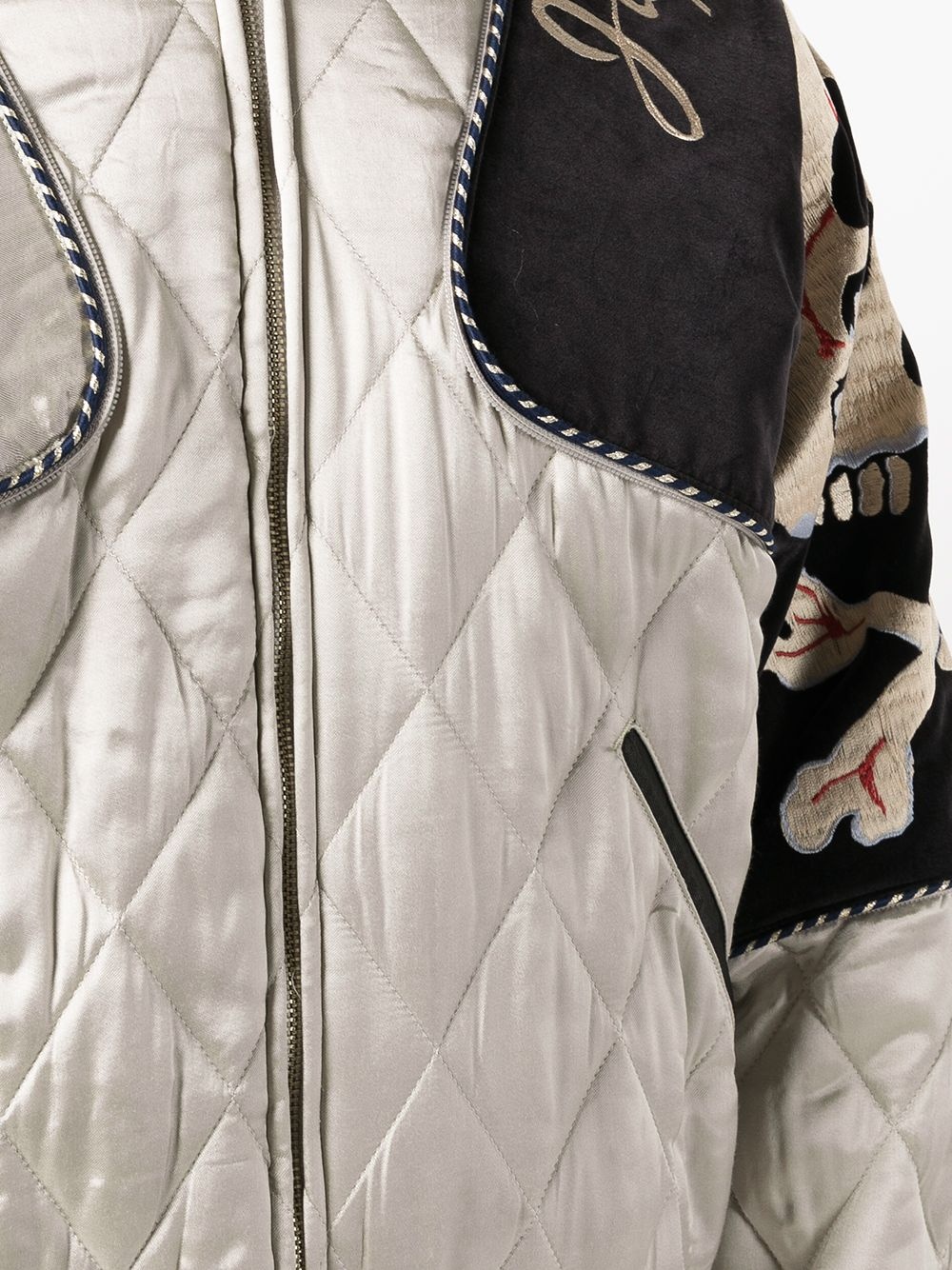 adaptable quilted patchwork bomber jacket - 5