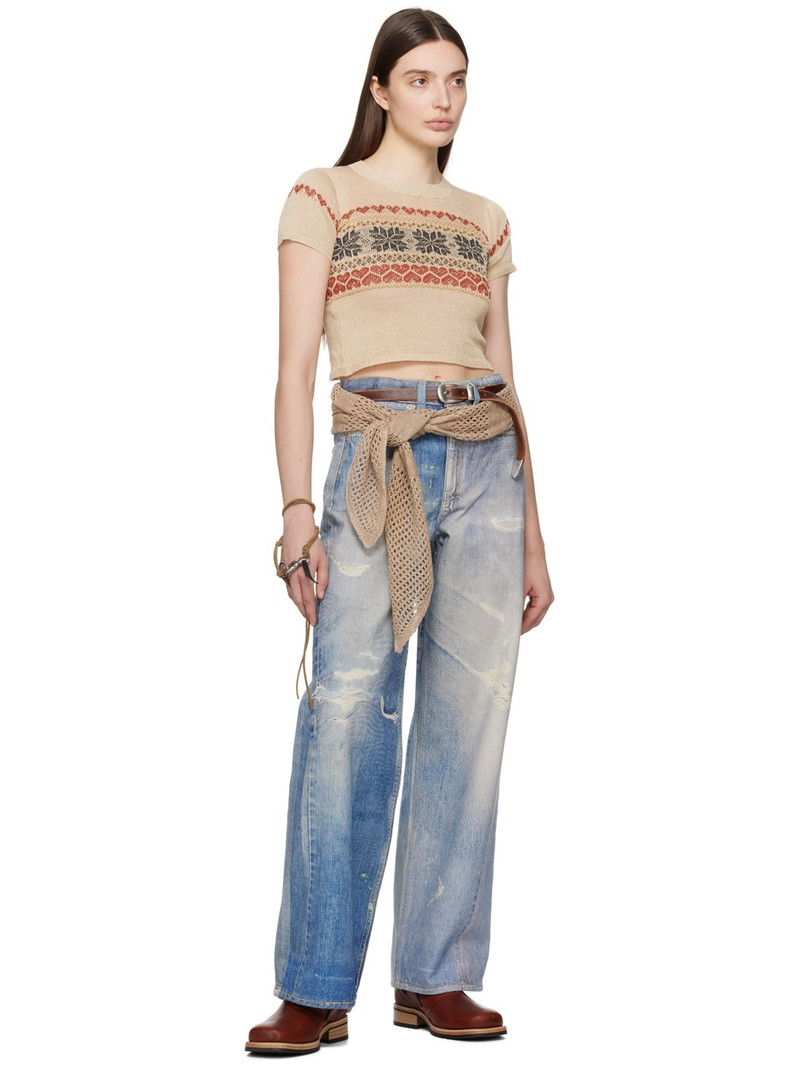 Our Legacy Beige Cropped T-Shirt outlook