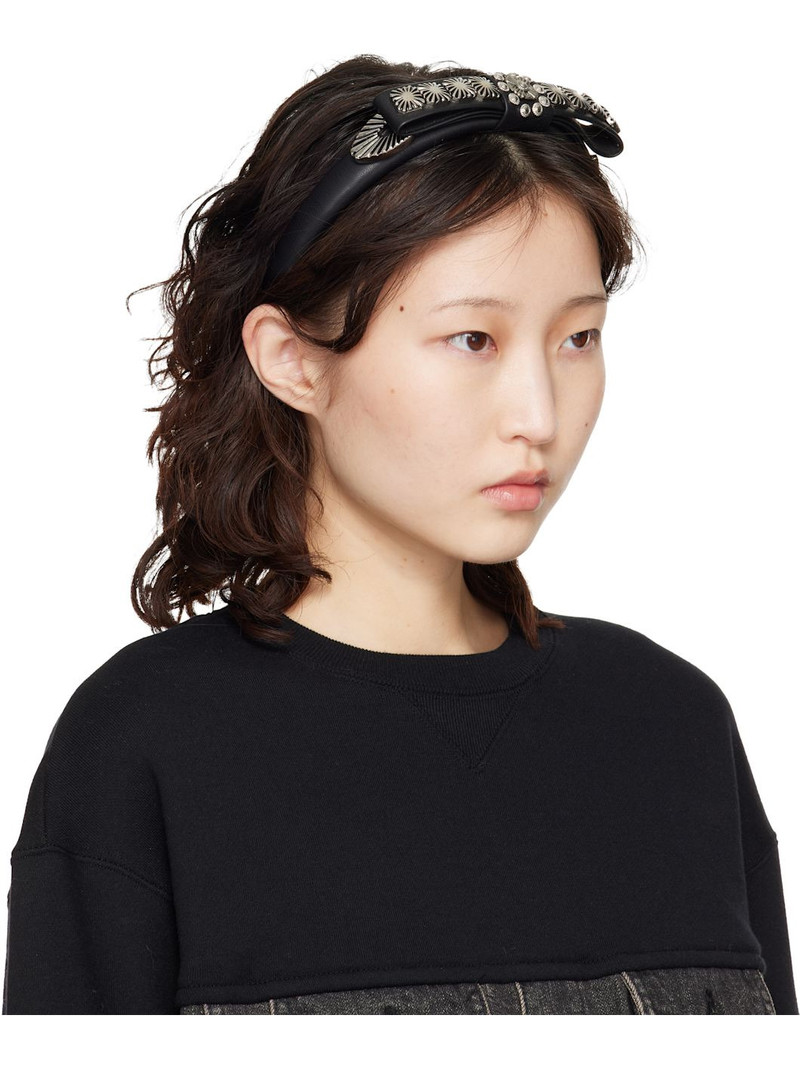 TOGA PULLA Black Metal Ribbon Headband outlook