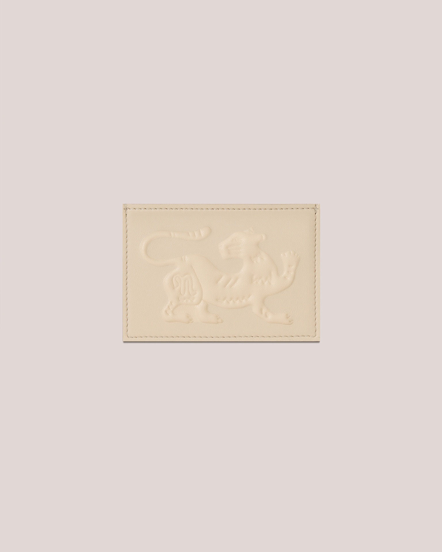 GILBERT - Vegan nappa tiger cardholder - Creme - 1
