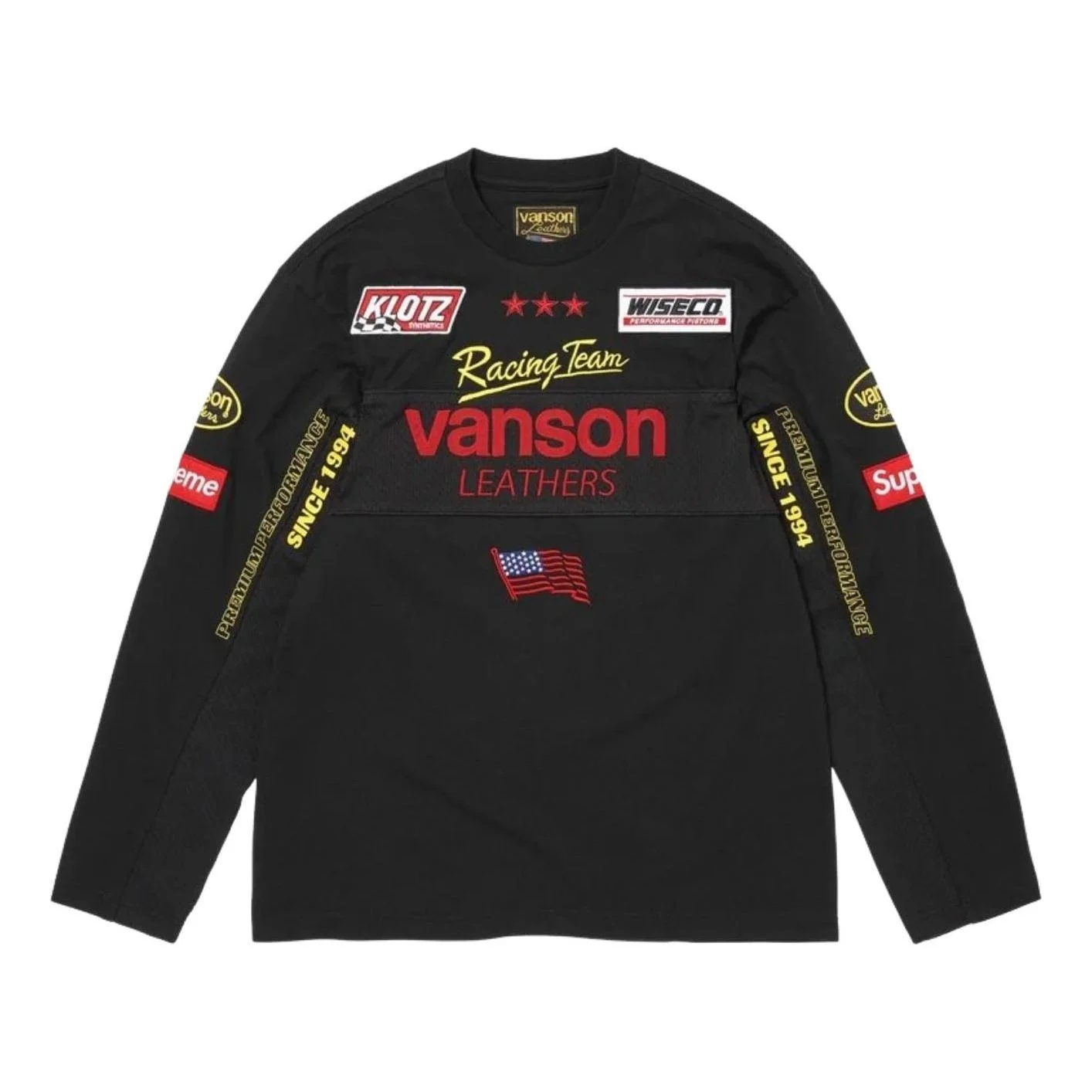 Supreme x Vanson Leathers SS26 L/S T-Shirt 'Black' SUP-SS26-007-BLK - 1