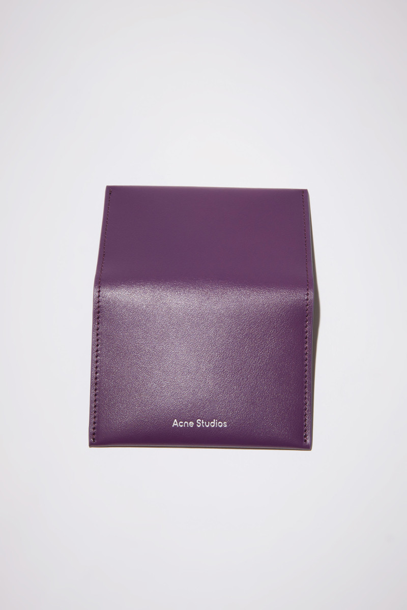 Folded leather card holder - Violet purple 4