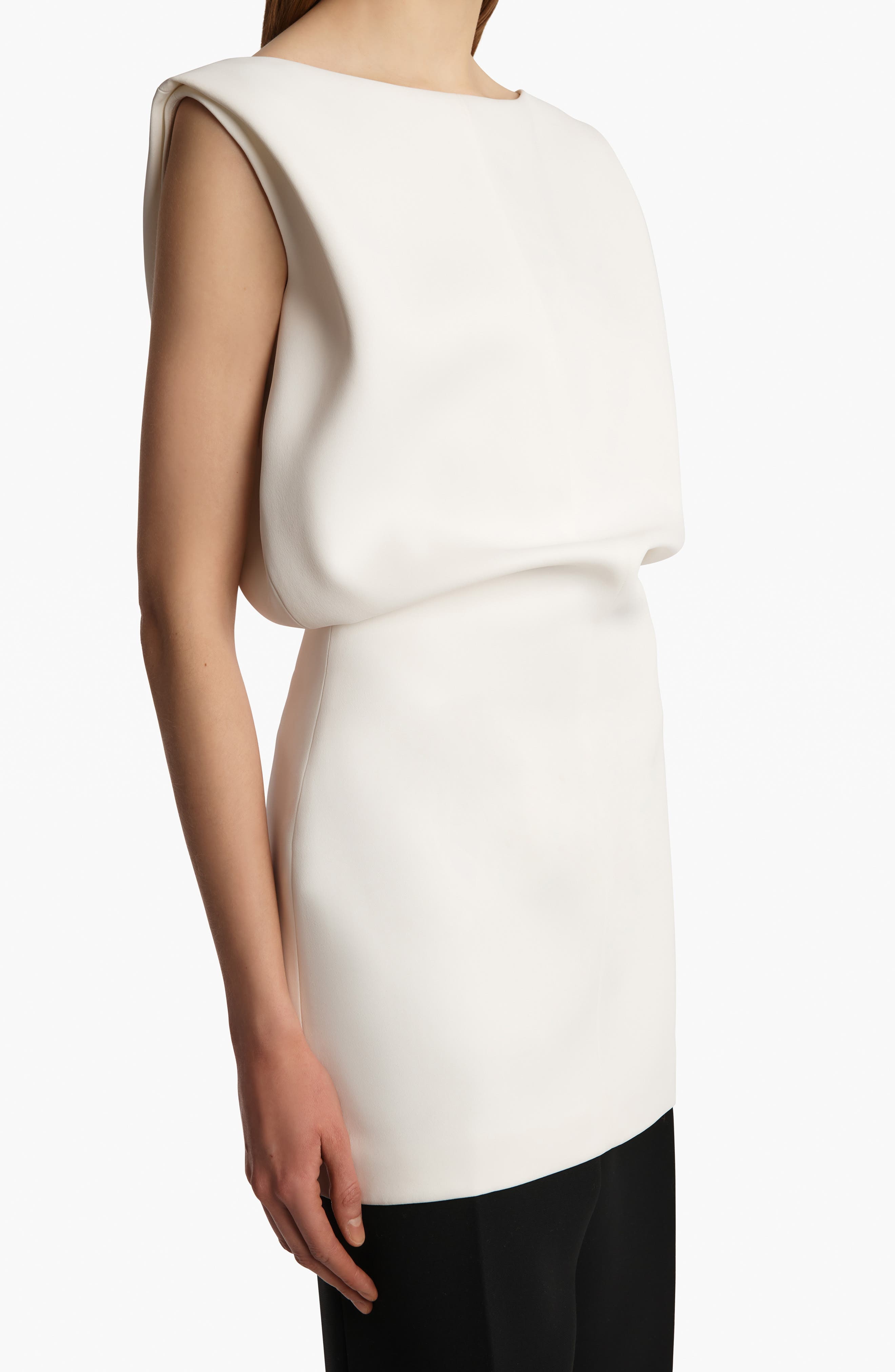 Khaite Toma Bonded Crepe Minidress in Chalk at Nordstrom - 3