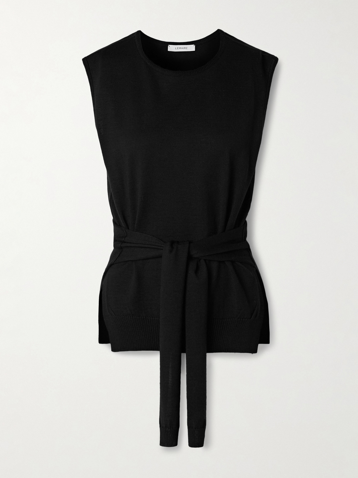 Tie-detailed Wool-blend Tank - 1