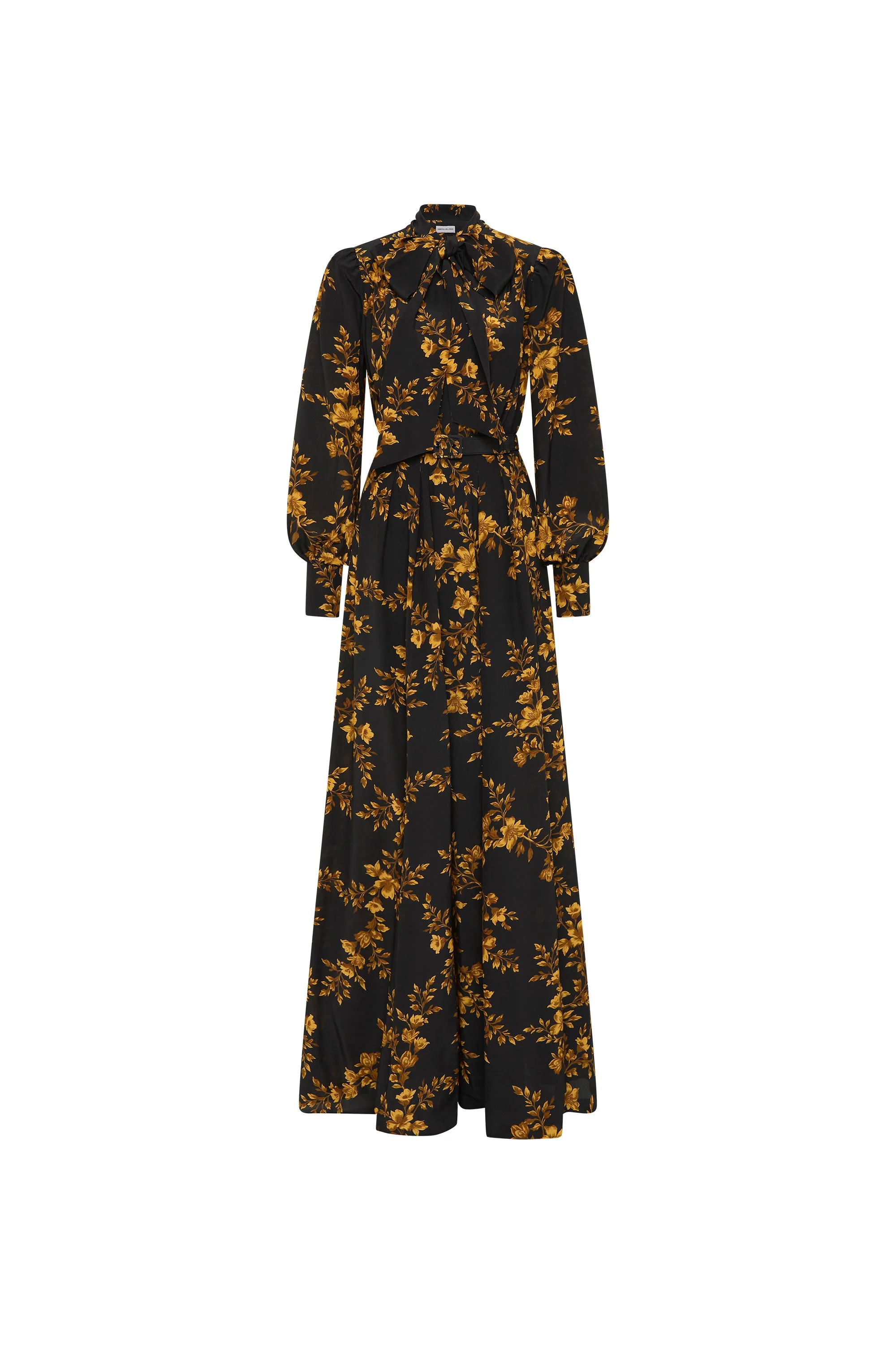 Gilded Floral Long Sleeve Maxi Dress - 1