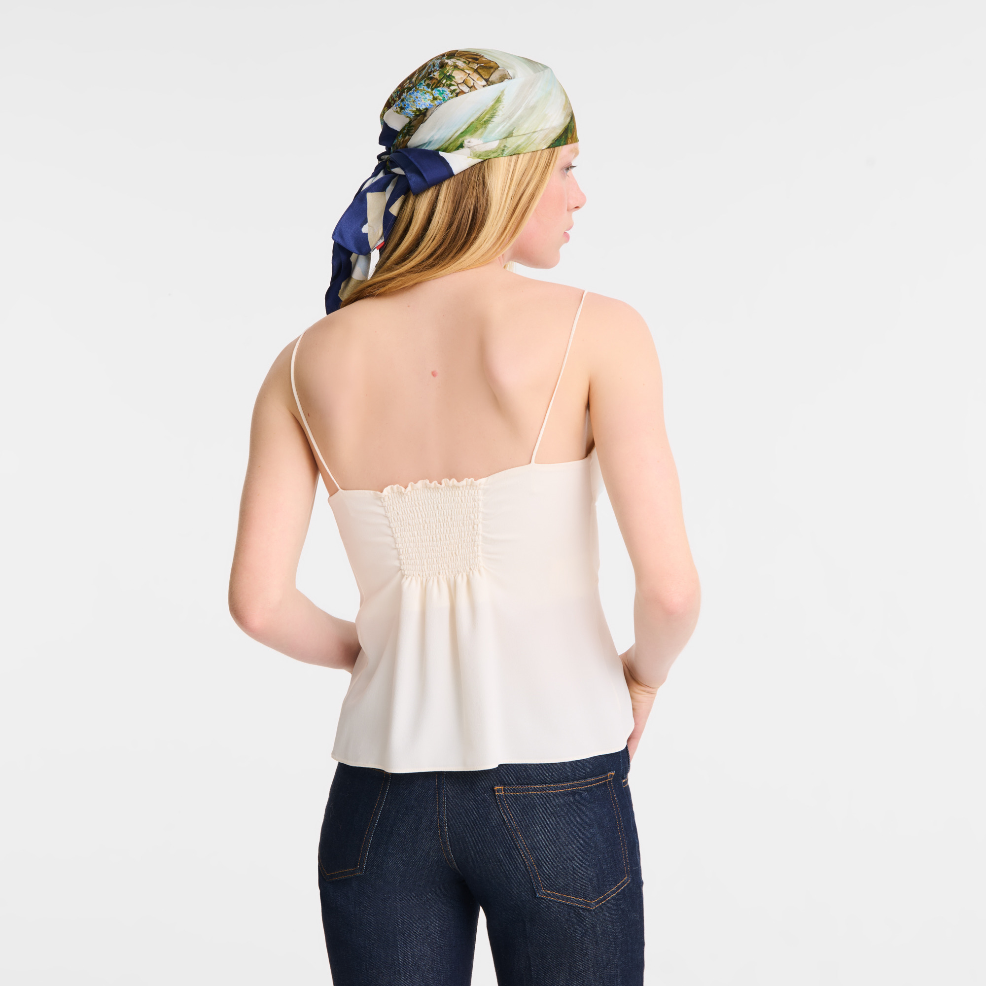 Thin strap top Ecru - Crepe de Chine - 3