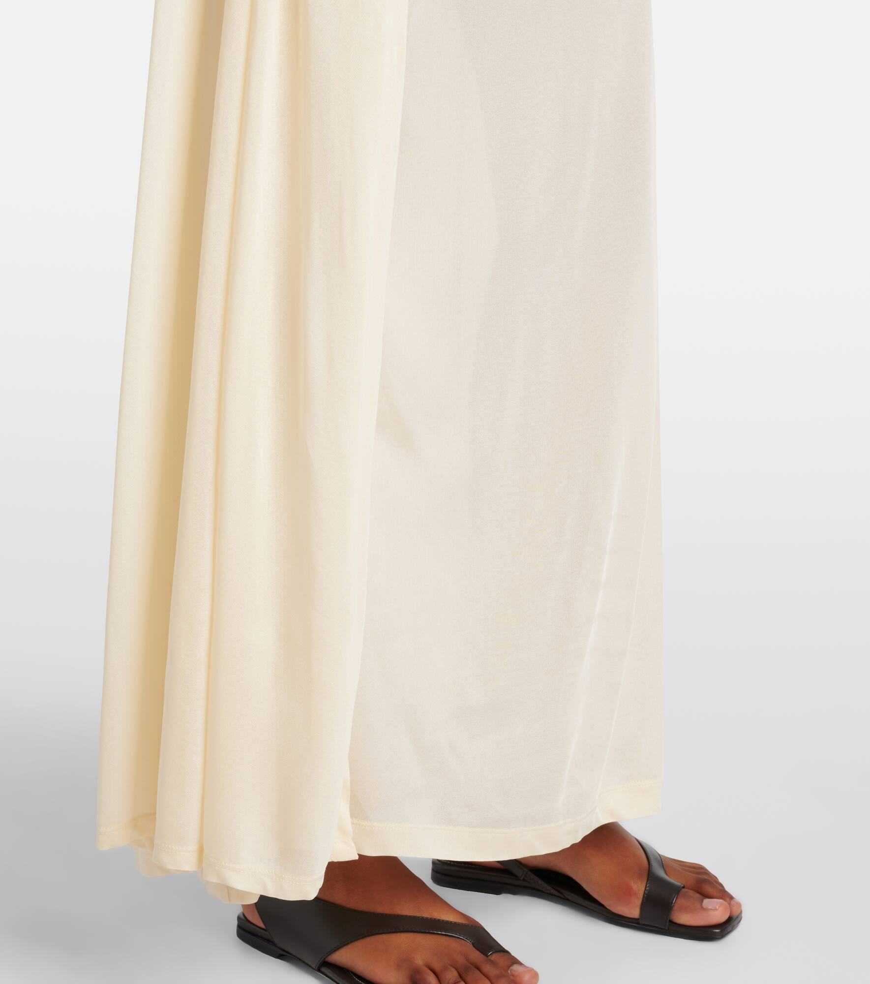 Draped scarf-detail jersey wrap dress - 5