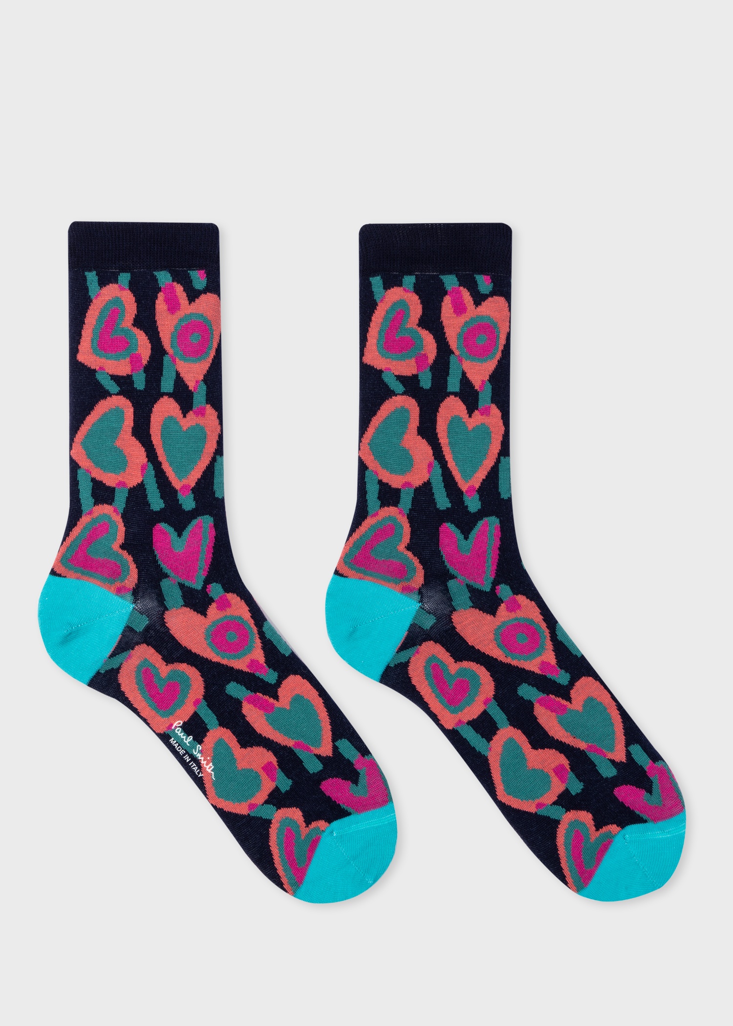 Women's Black 'Valentines' Socks - 2