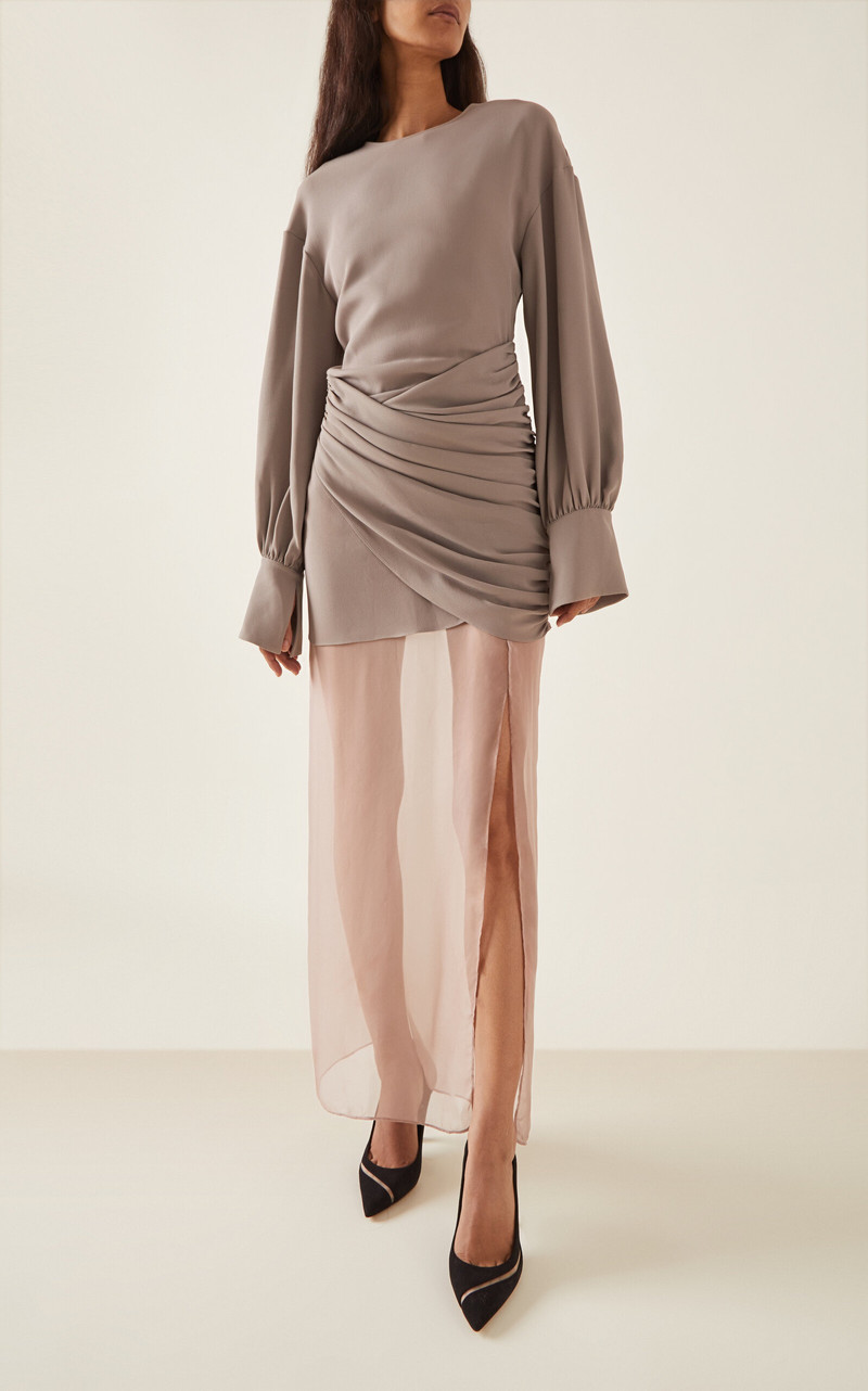 NENSI DOJAKA Drop-Waist Midi Dress grey outlook