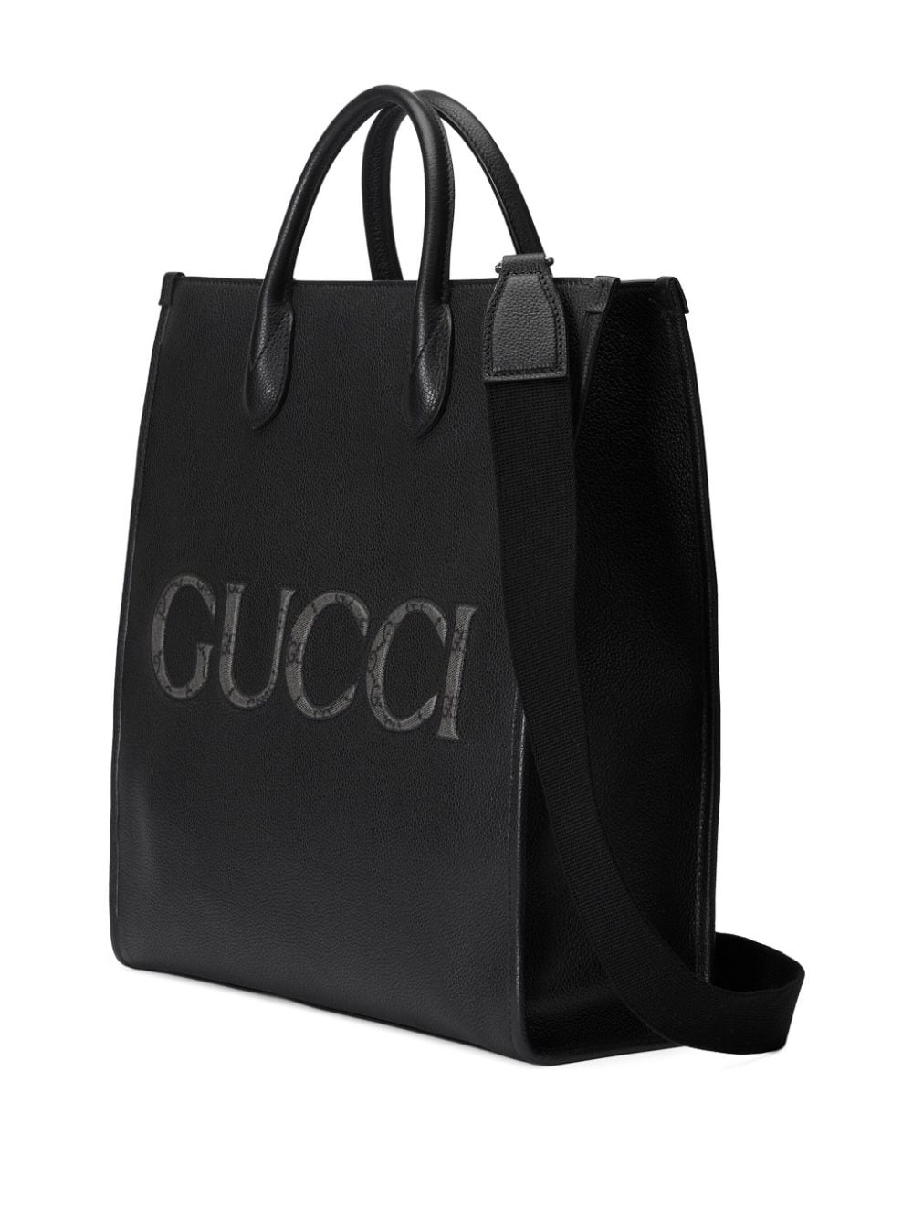 logo-embossed leather tote bag - 7