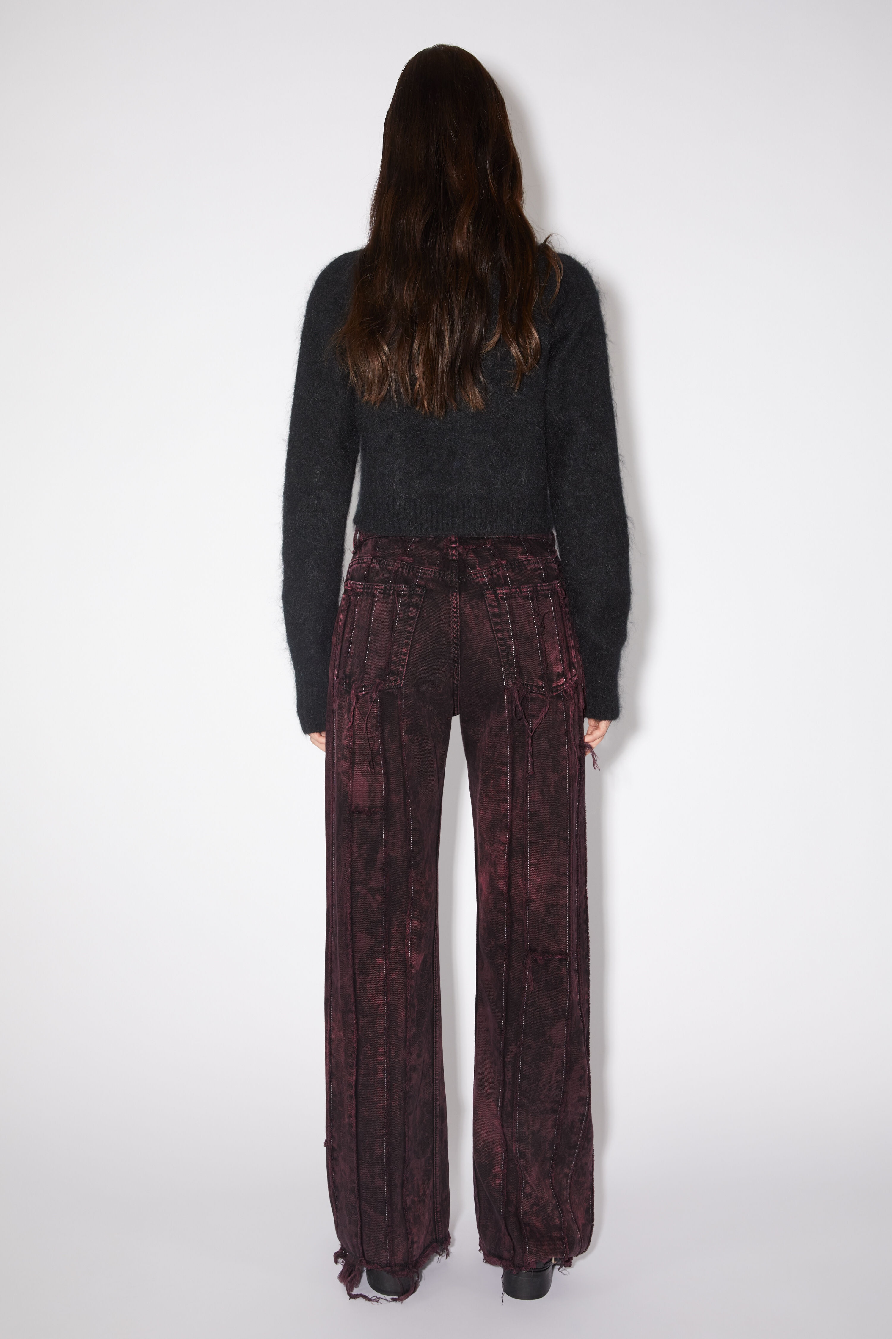 Loose fit jeans - 2021F - Black/wine red - 3