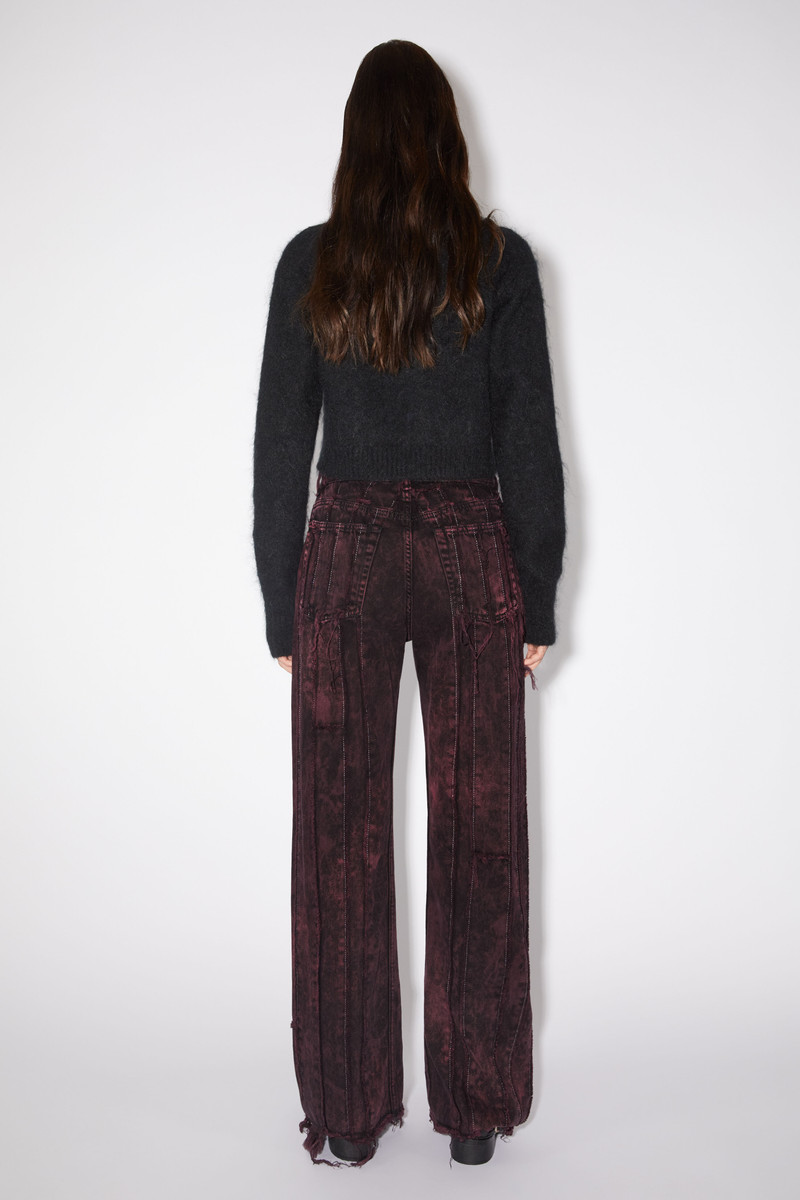 Loose fit jeans - 2021F - Black/wine red 3