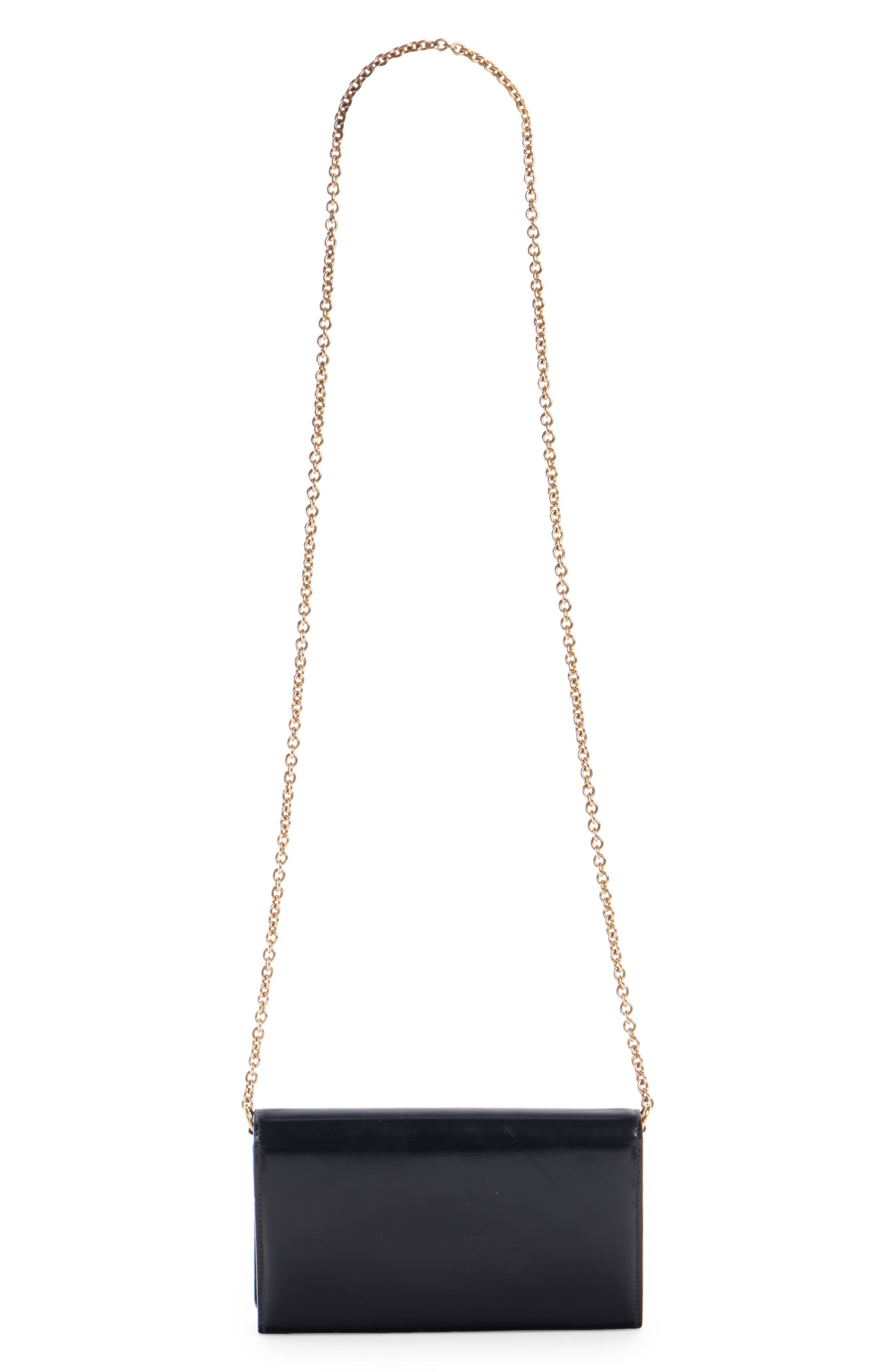 Chloé Iconic Script Leather Wallet On a Chain in 001 Black at Nordstrom - 3