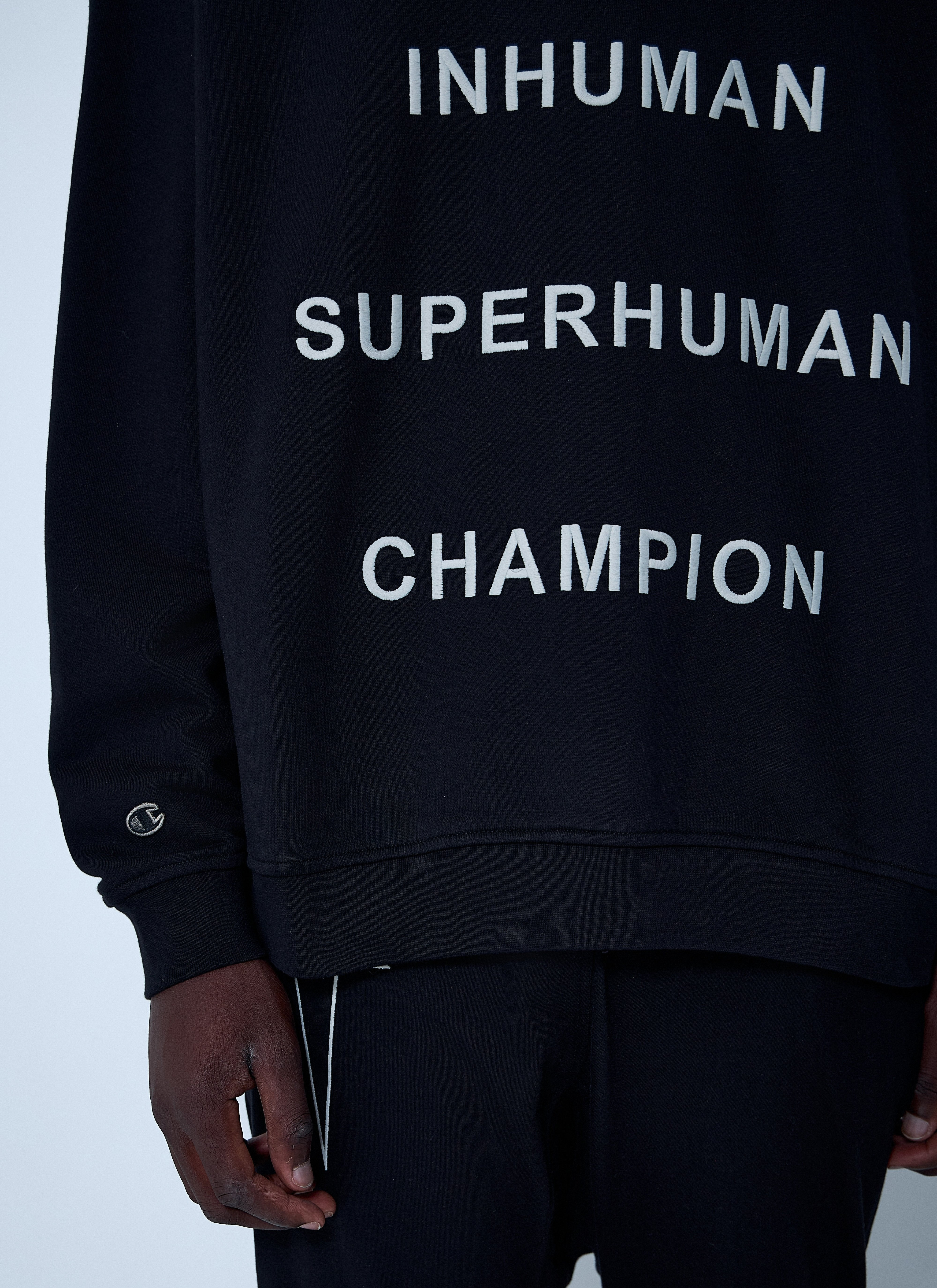 Rick Owens X Champion Men Text Print Sweatshirt - 5