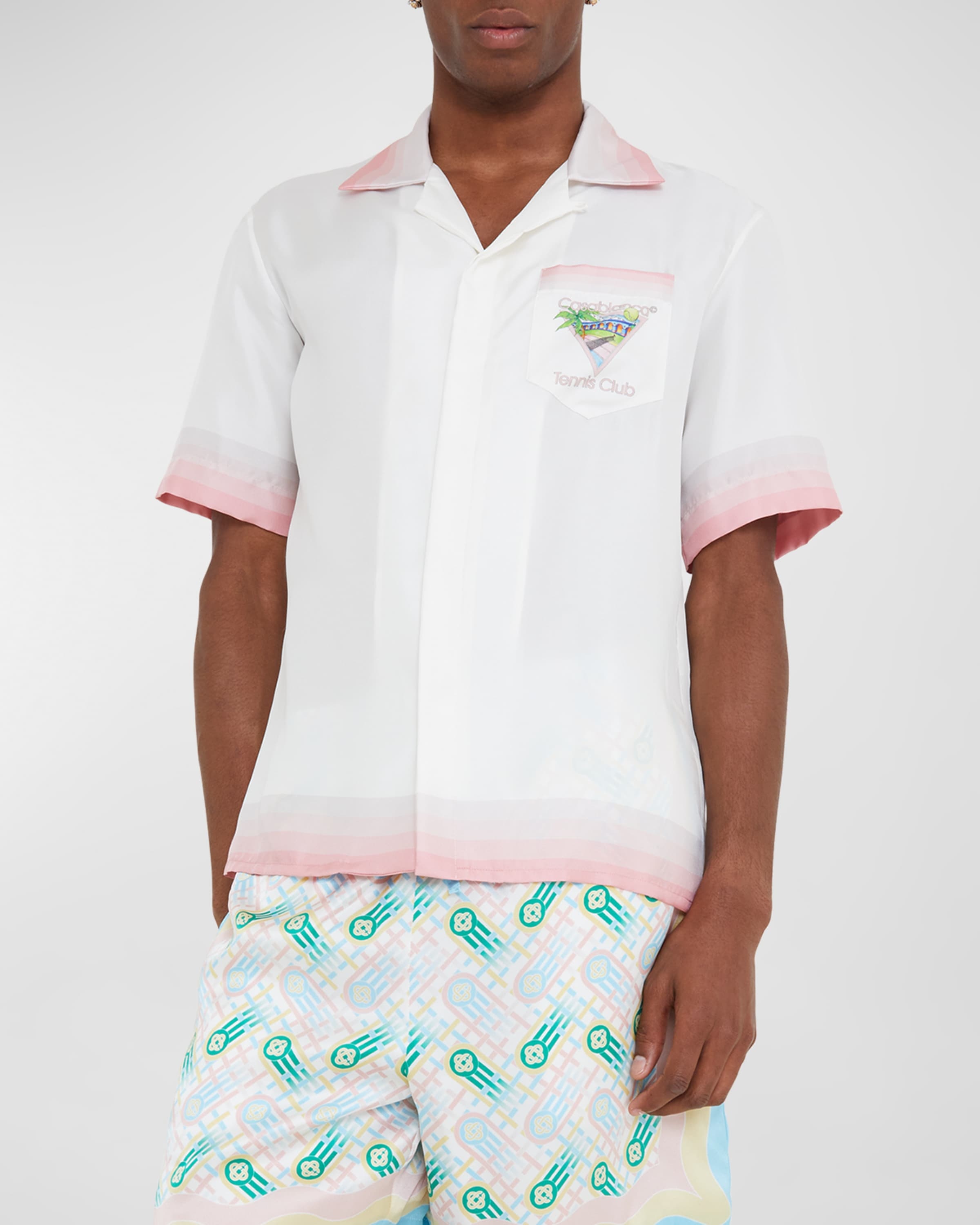 Men's Tennis Club Icon Silk Camp Shirt - 4