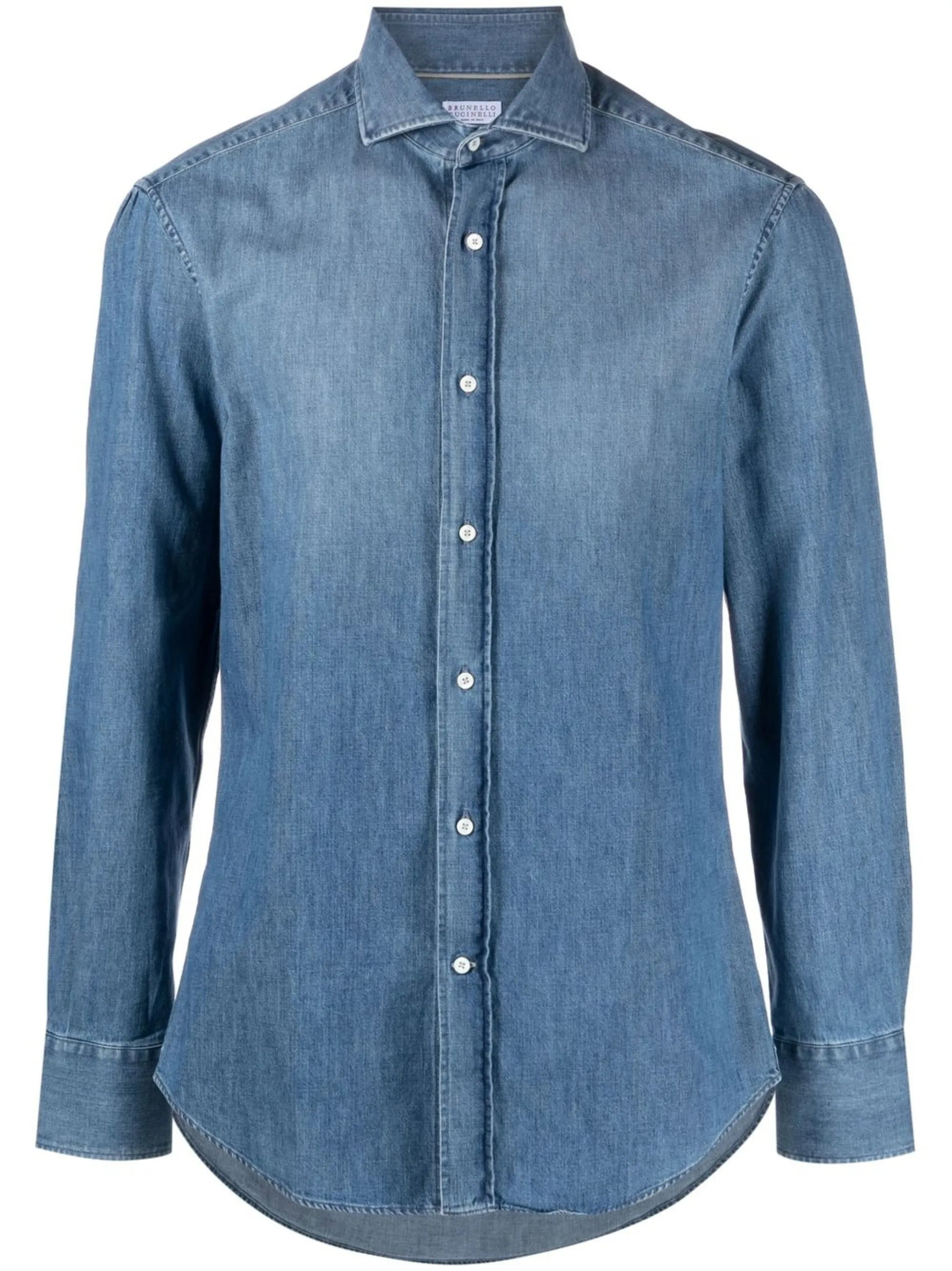 Brunello Cucinelli Spread-collar Denim Shirt - 1