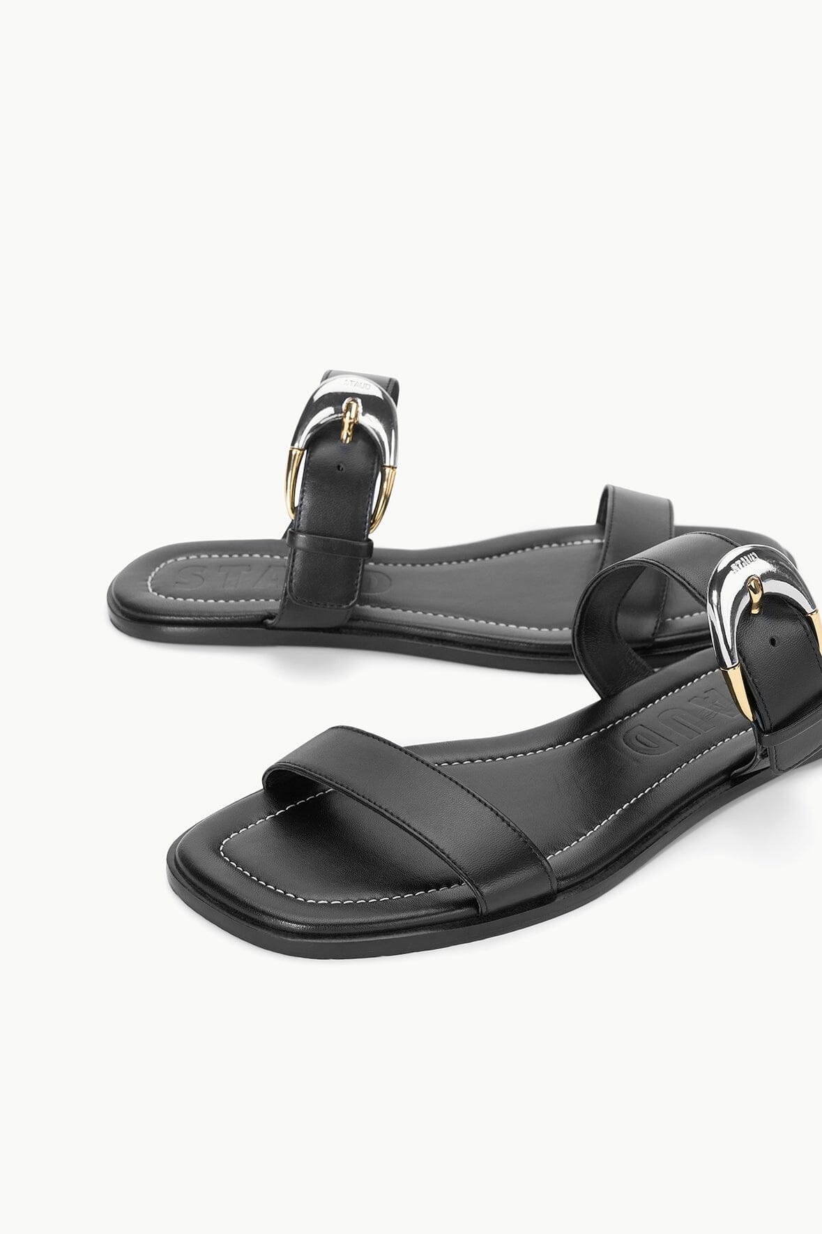 STAUD HARLOW FLAT SANDAL BLACK - 5