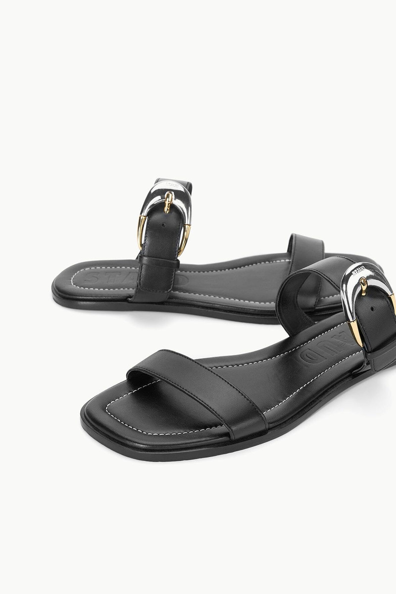 STAUD HARLOW FLAT SANDAL BLACK 5