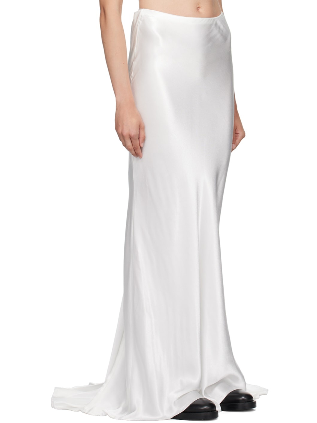 White Madeleen X-Long Flared Maxi Skirt - 2