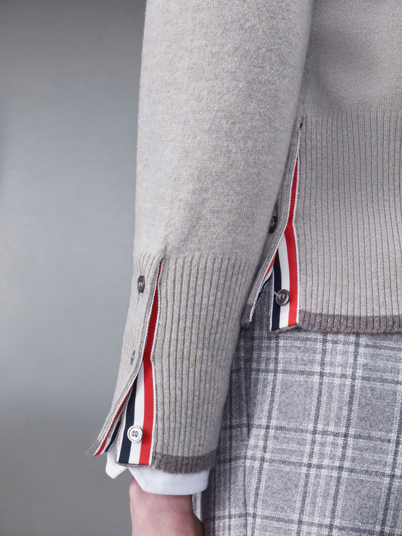 Cashmere 팁 4 바 V 목 카디건 5