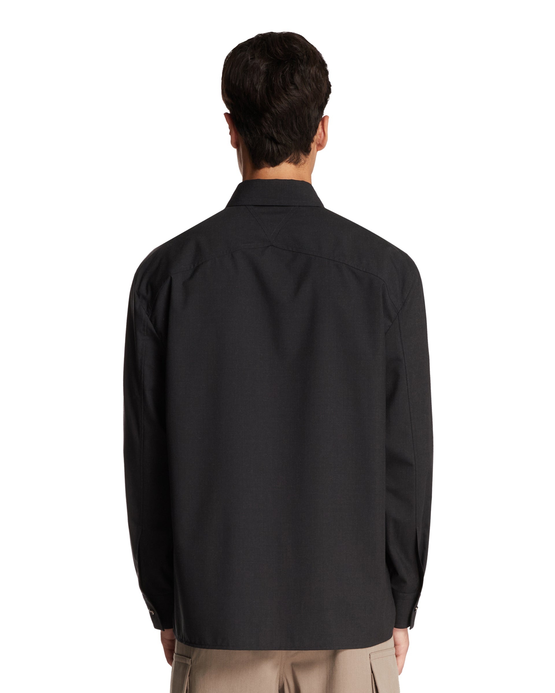 Black Wool Shirt - 3