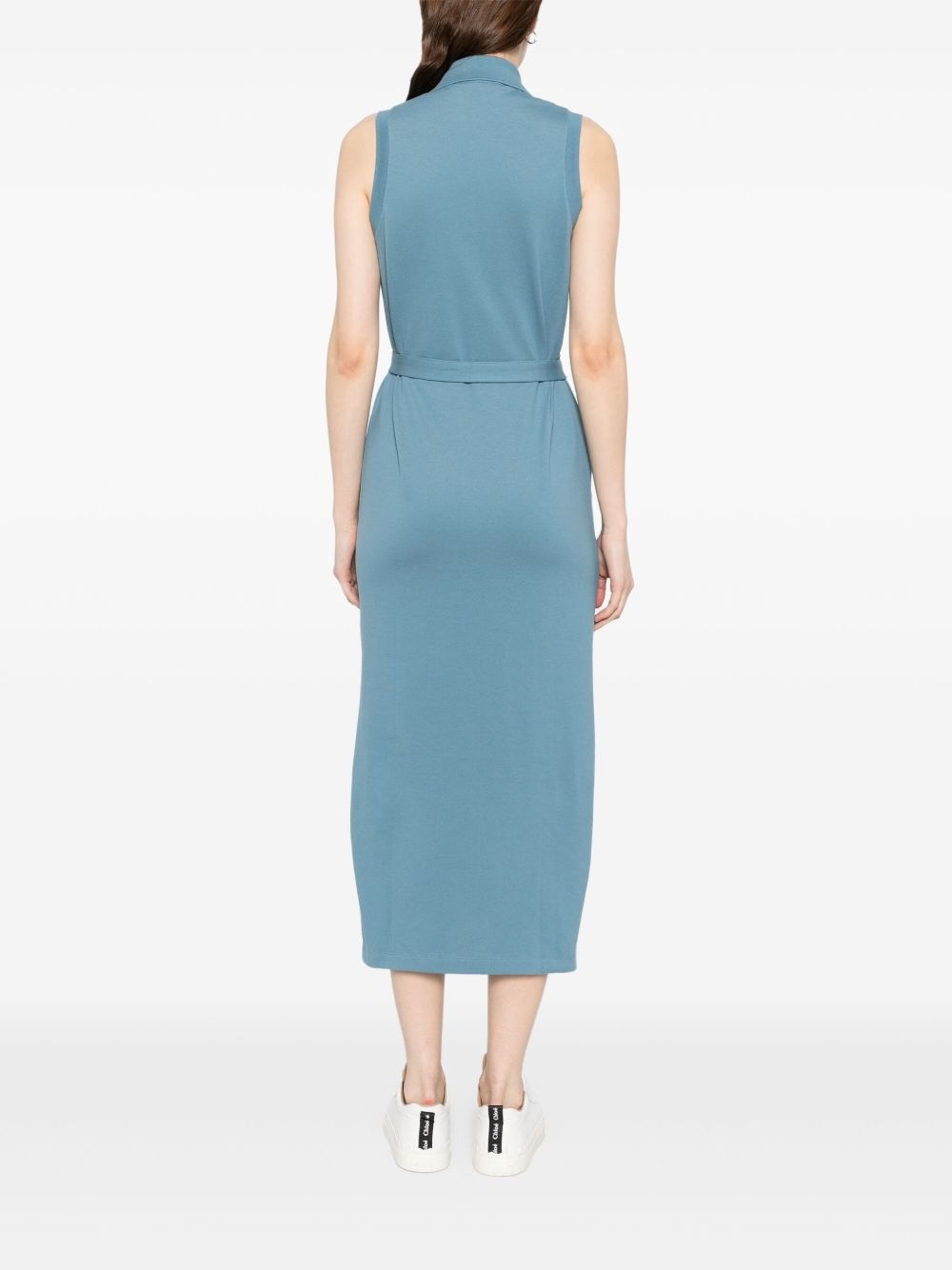 Long Stretch Mini Piqué Polo dress - 4
