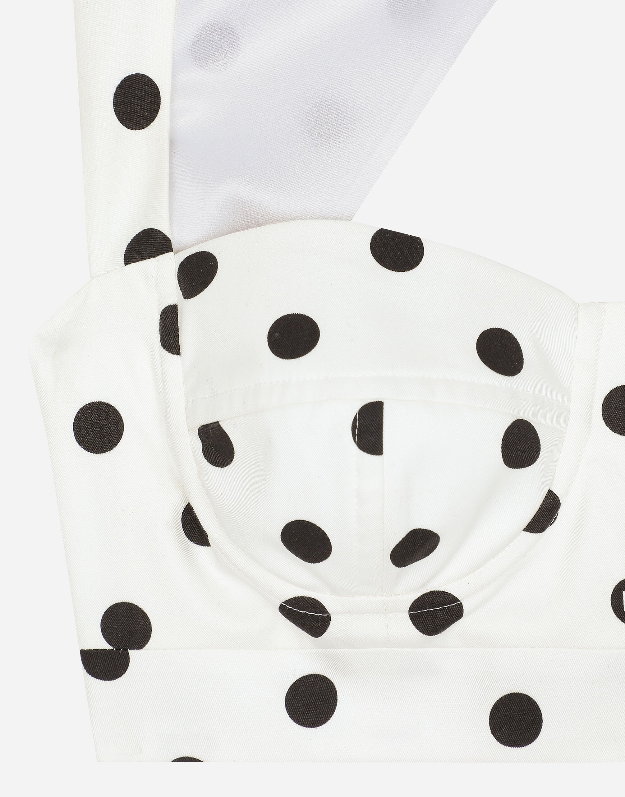Cotton corset top with polka-dot print - 6