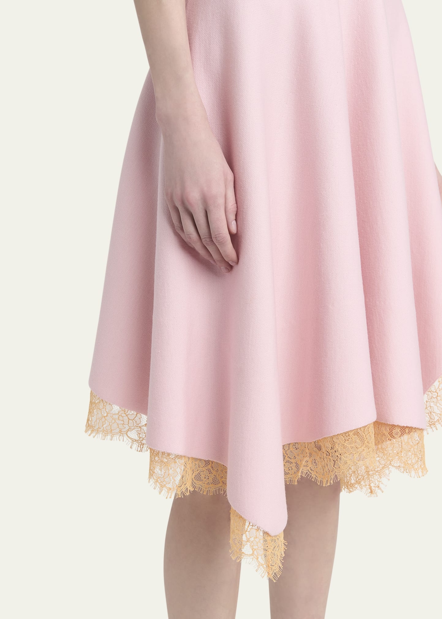 Asymmetric Lace Hem Sleeveless Midi Dress - 5