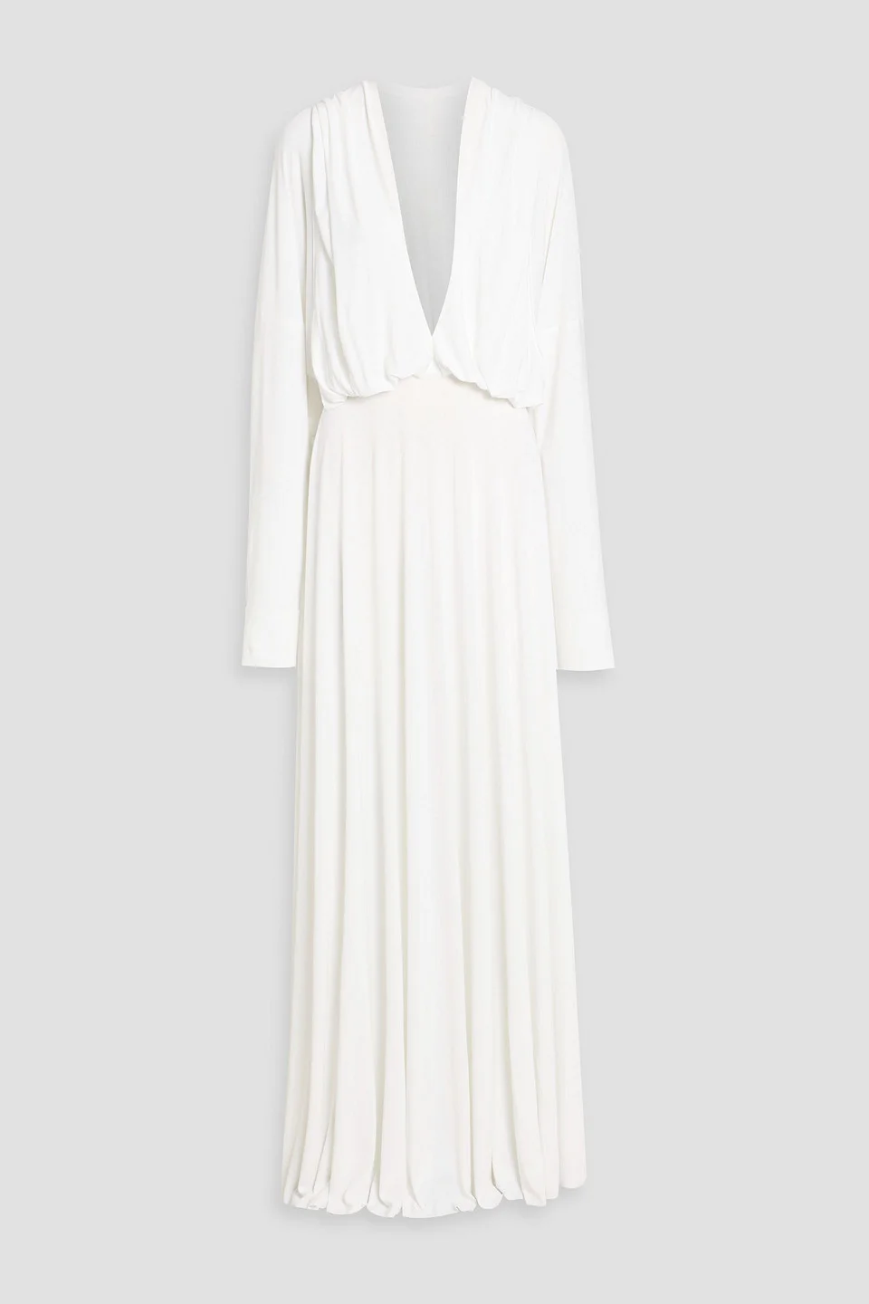 Draped stretch-jersey hooded gown - 1