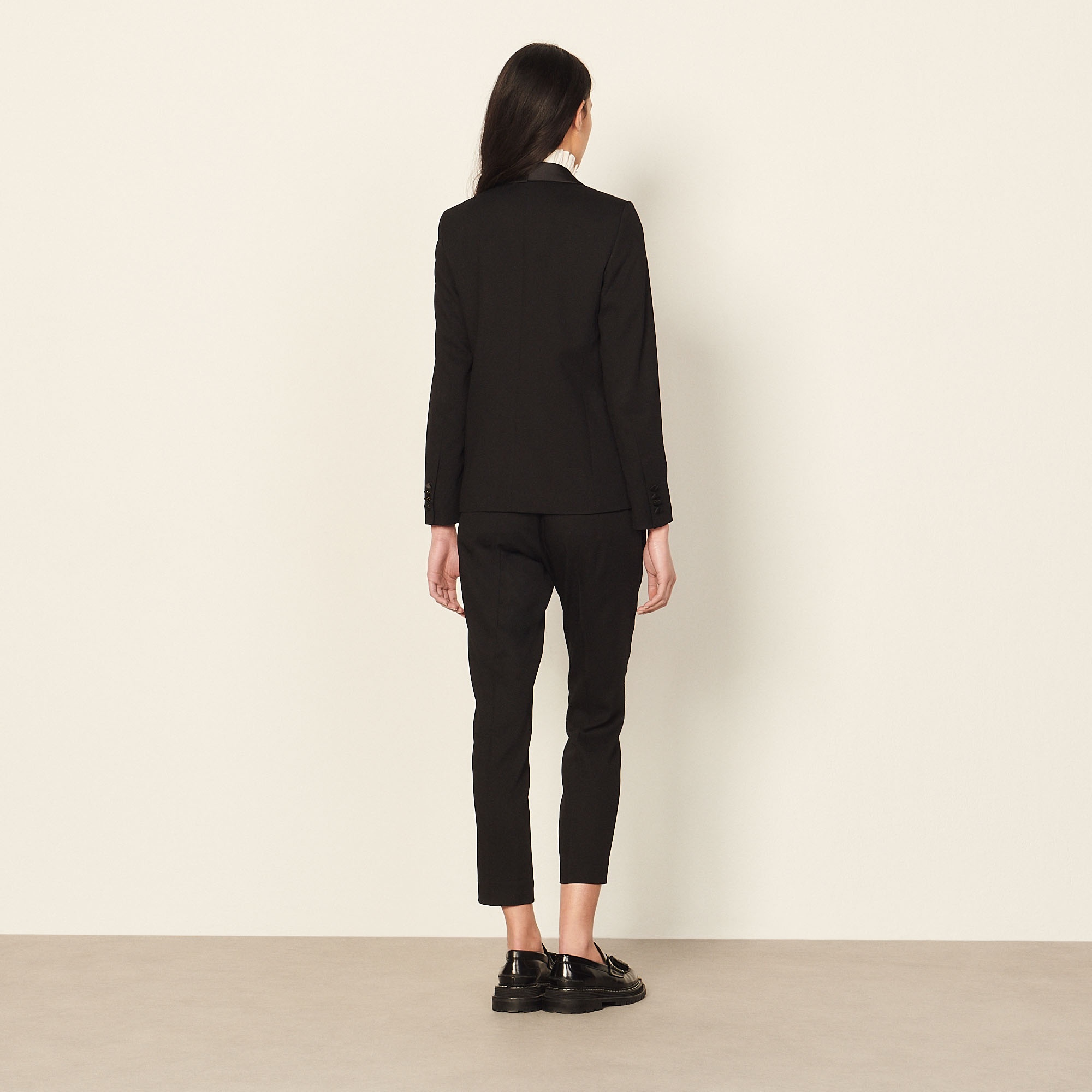 Tuxedo jacket with satin inset - 3