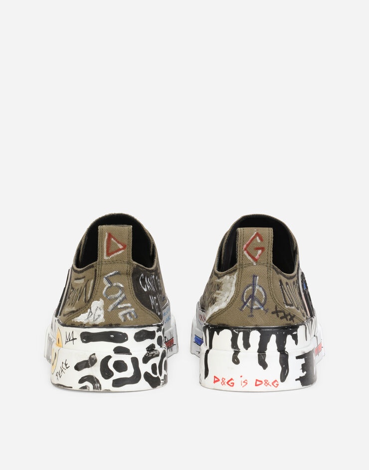 Hand-painted graffiti canvas Portofino Light sneakers - 3