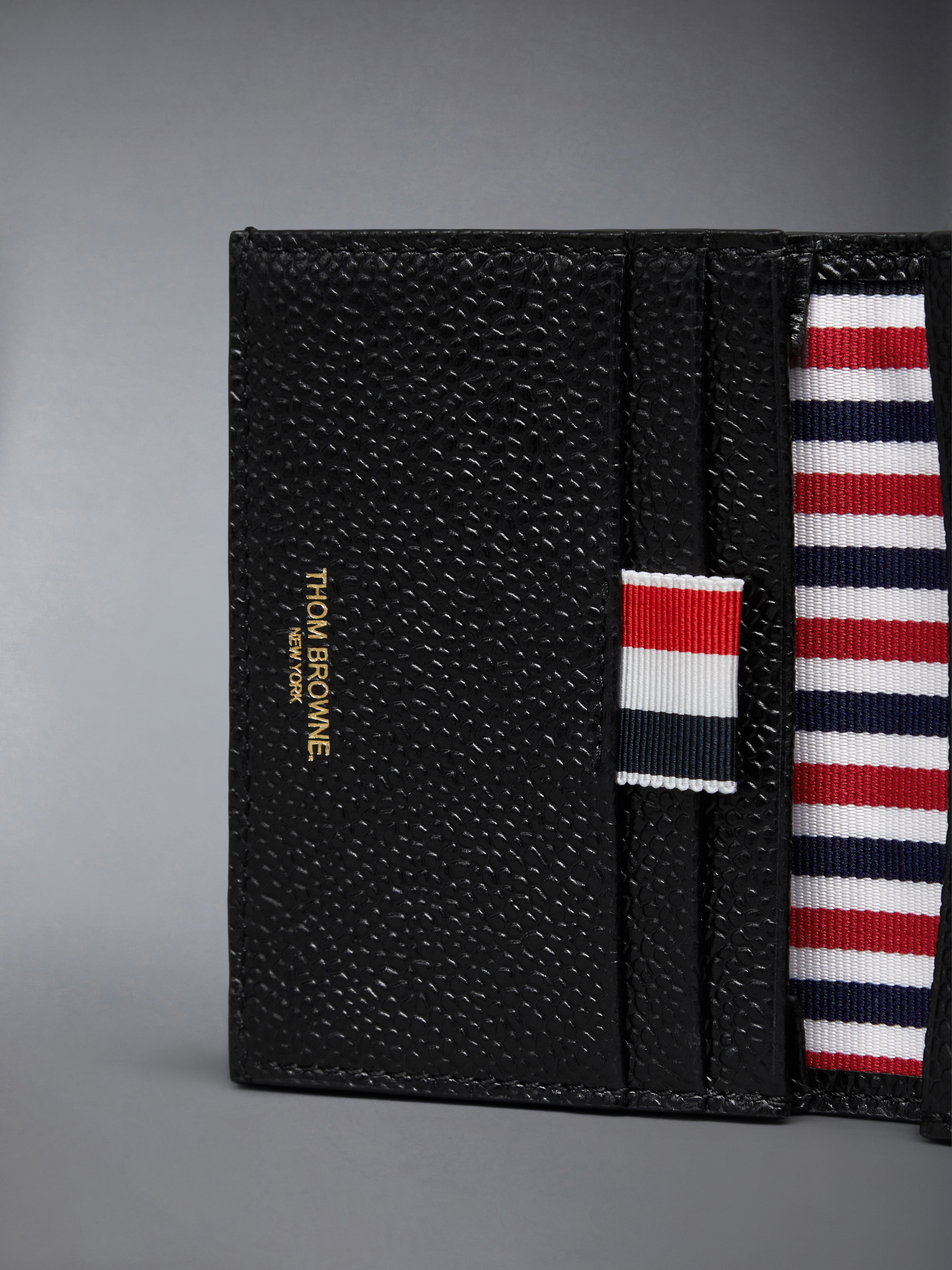 PEBBLE GRAIN GOOSE EMBROIDERY DOUBLE CARD HOLDER - 4