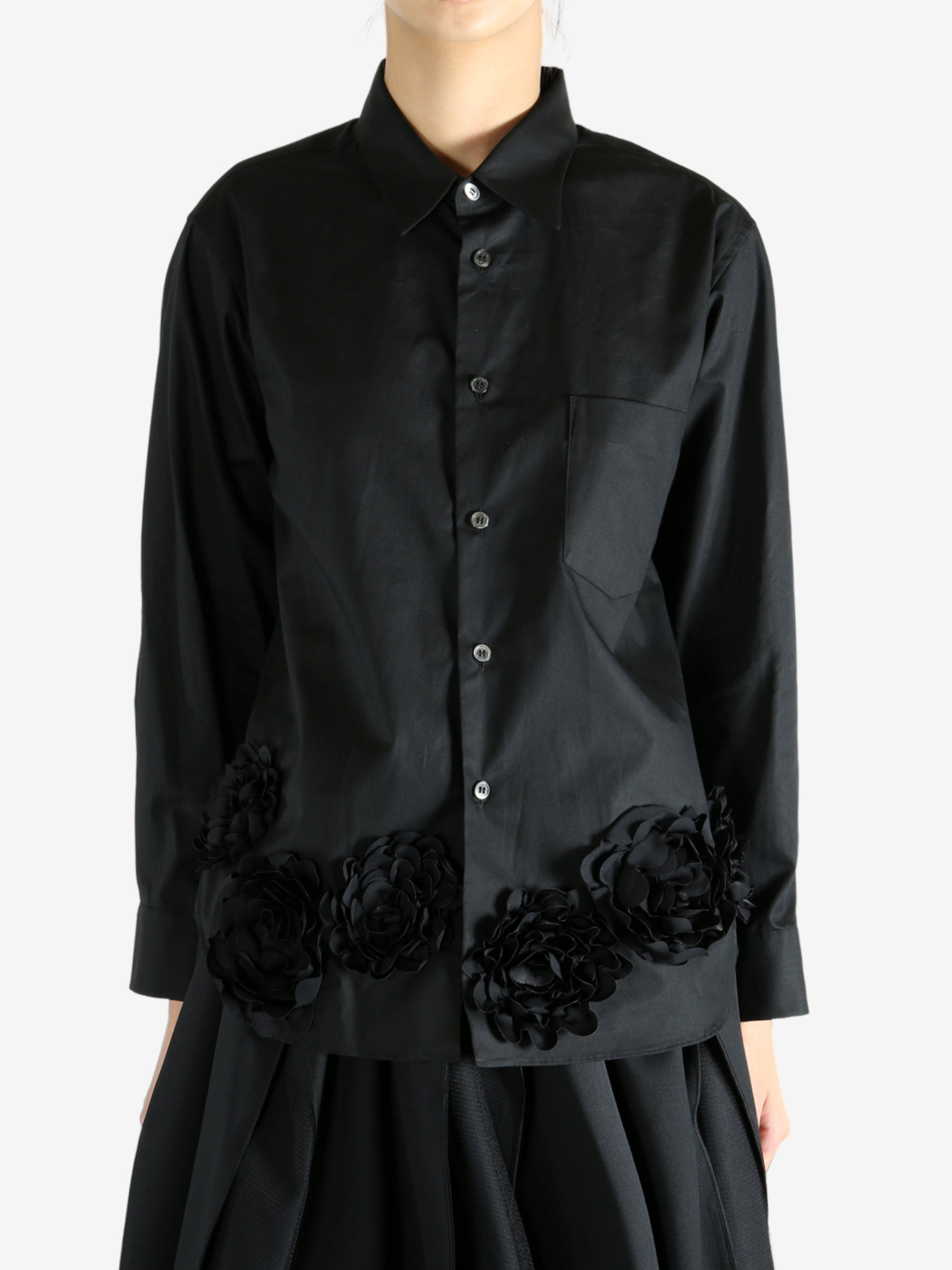 COMME DES GARCONS TAO - Women Lace-Trimmed Button-Down Shirt - 1