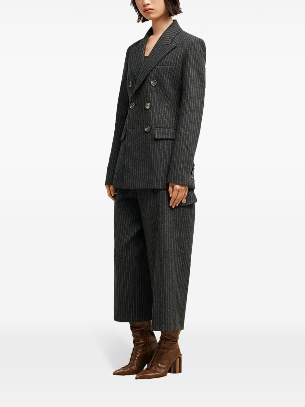 double breasted wool coat - 3