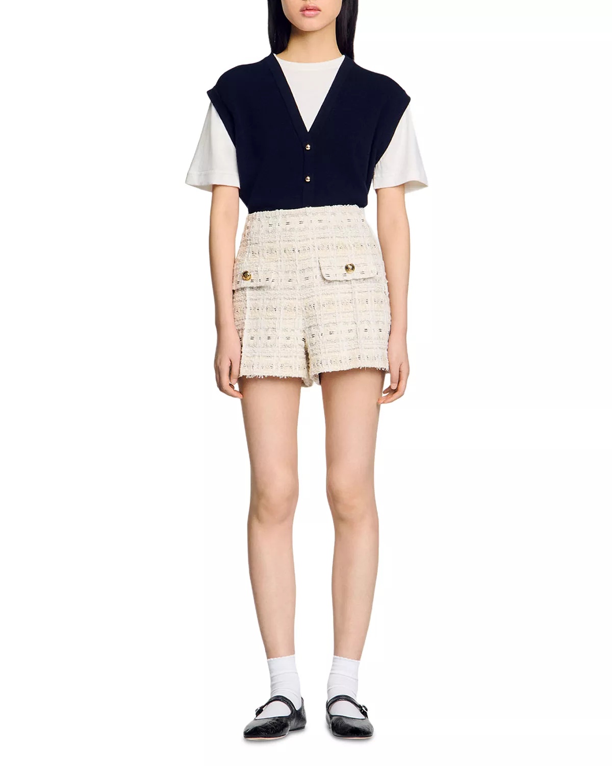 Decorative Tweed Shorts - 5