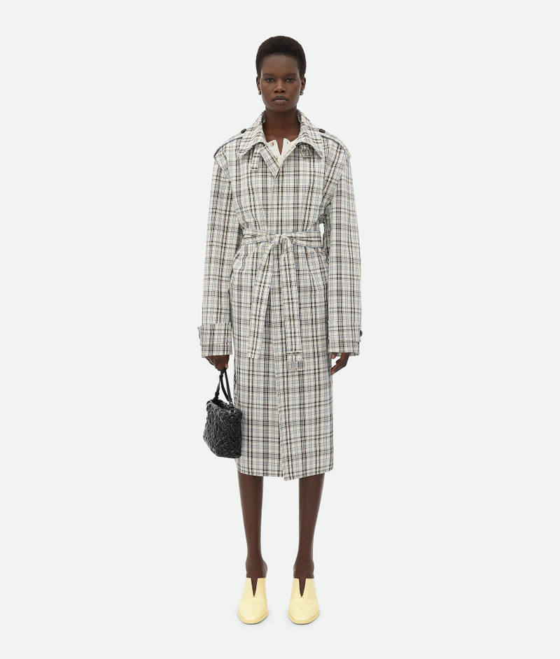 Checked Cotton Trench Coat 4