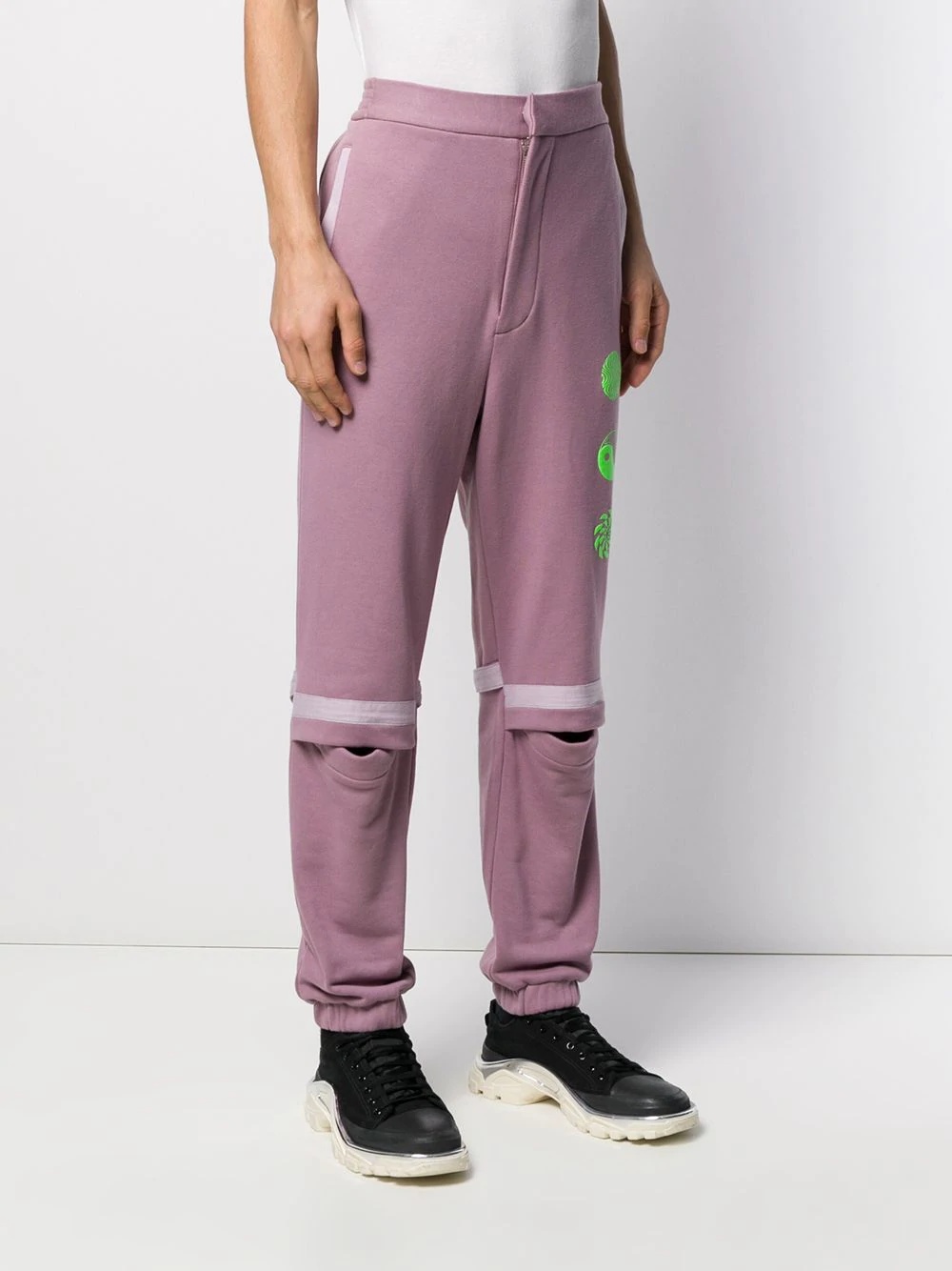 stitched patchwork track pants - 4