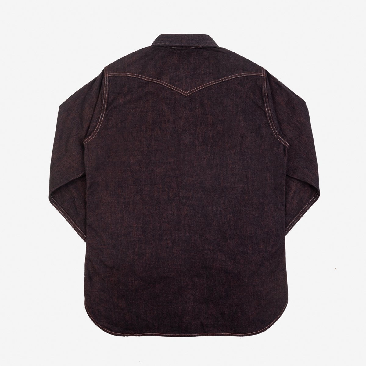 IHSH-352-RED 10oz Selvedge Denim Western Shirt - Indigo Overdyed Red - 5