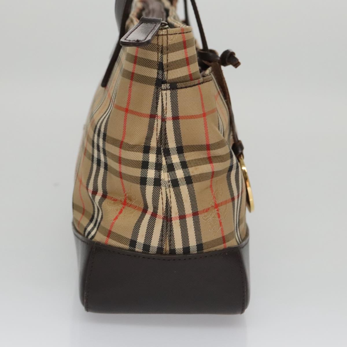 Burberry Nova Check Hand Bag Canvas Black Beige - 4