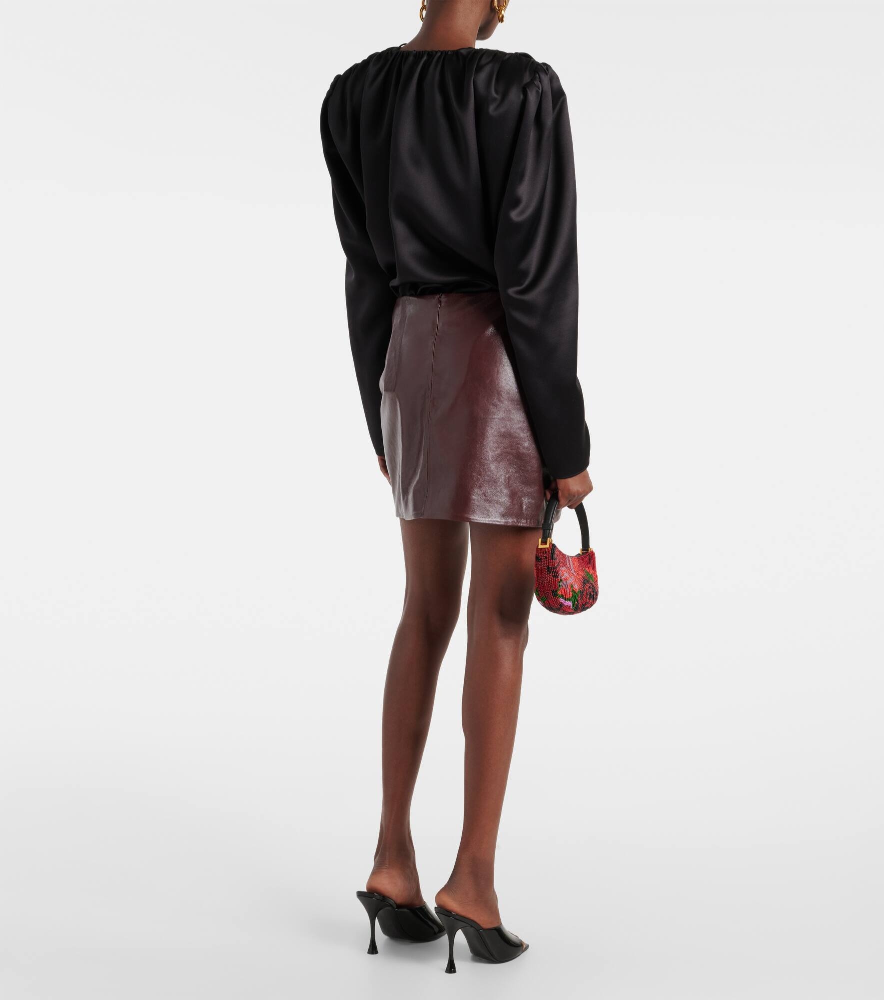 スカート MAGDA BUTRYM Women Mini Skirts 442525 RED Silk and wool satin minidress in red - Magda Butrym | Mytheresa