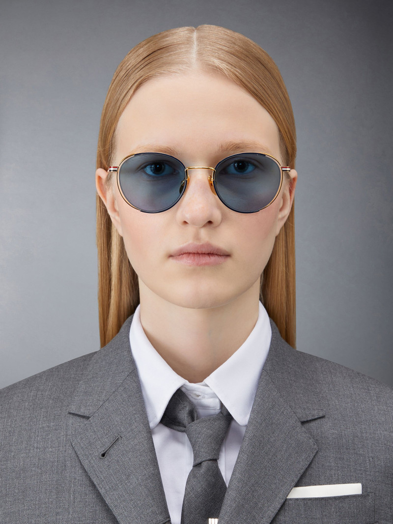 Thom Browne ROUND SUNGLASSES IN TITANIUM outlook