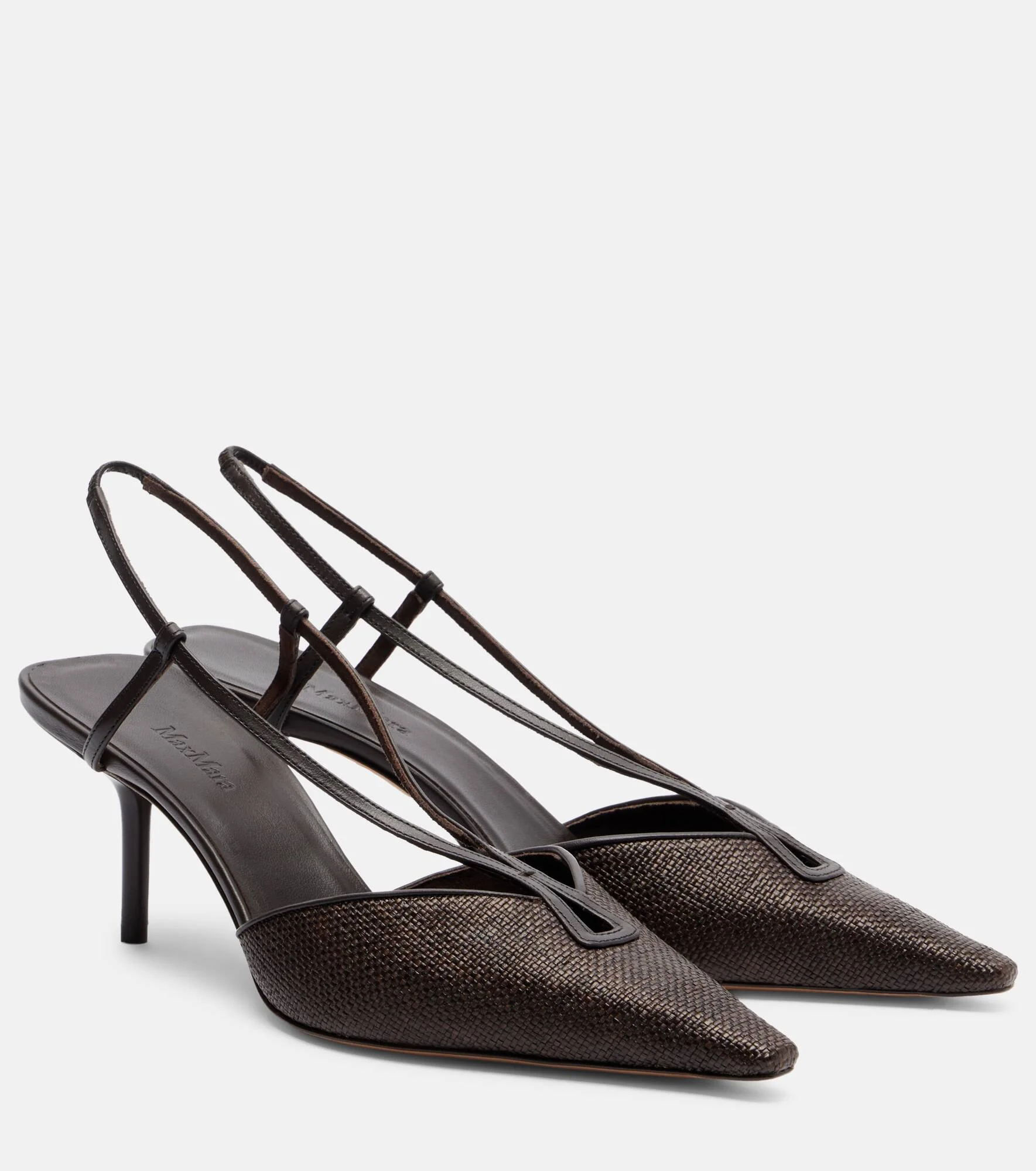Raffia slingback pumps - 1