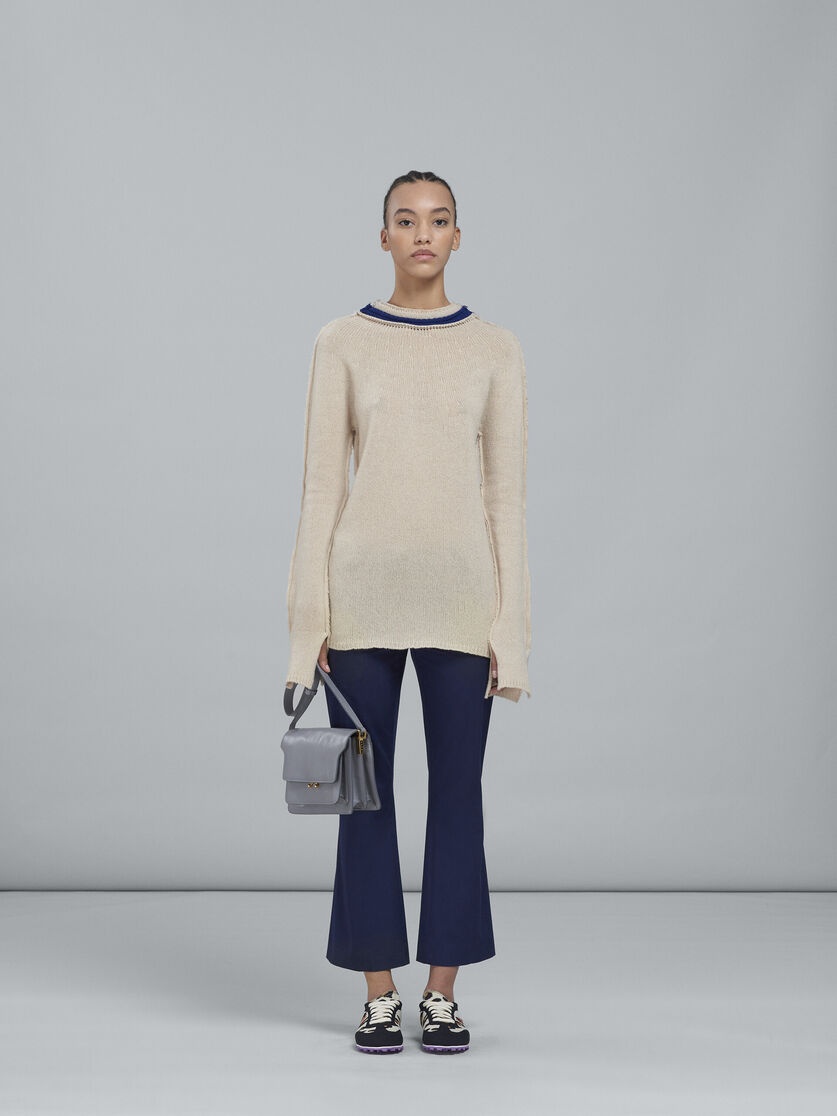 TRUNK SOFT MEDIUM BAG IN GREY LEATHER - 2