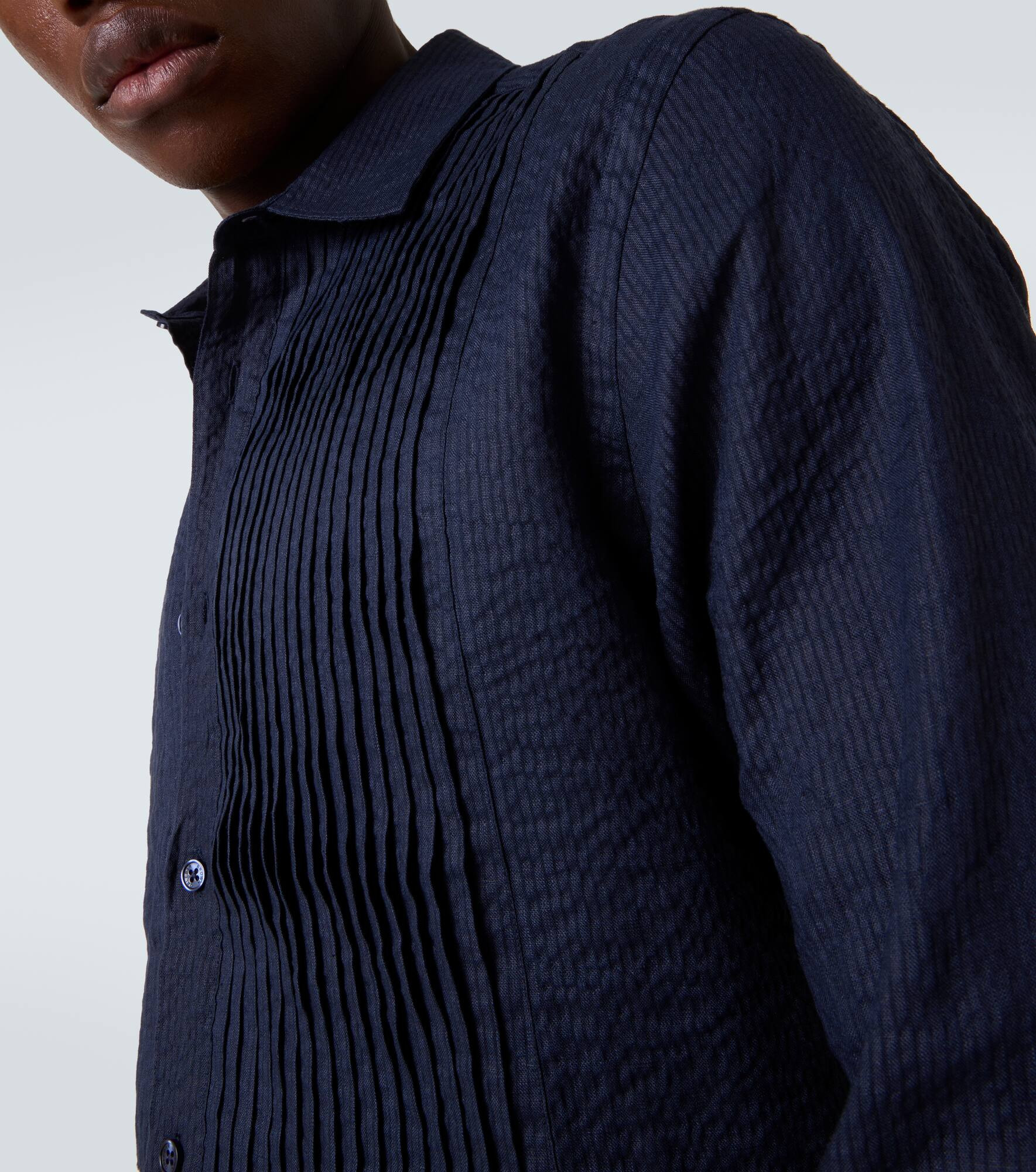 Giles cotton and linen tuxedo shirt - 6