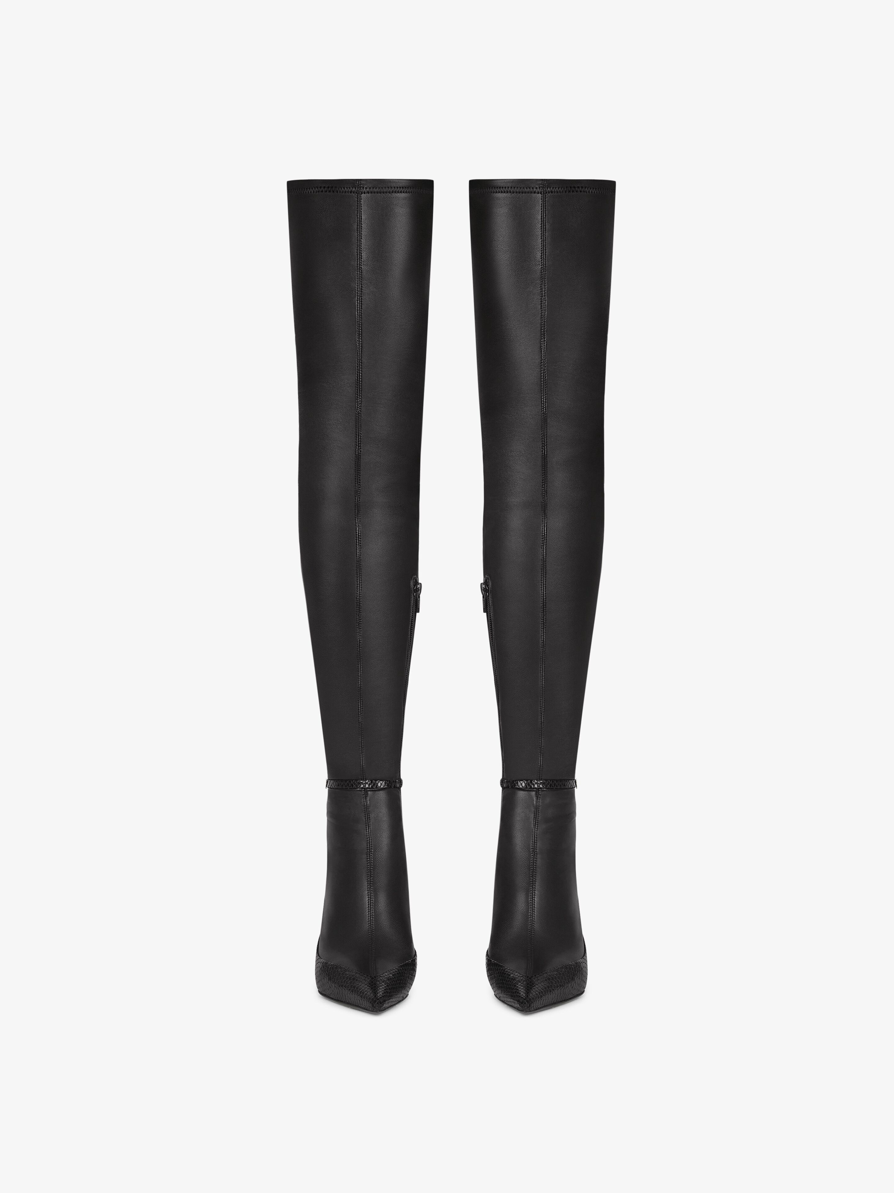 RAVEN OVER-THE-KNEE BOOTS IN LEATHER AND AYERS - 3