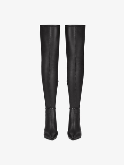 Givenchy RAVEN OVER-THE-KNEE BOOTS IN LEATHER AND AYERS outlook