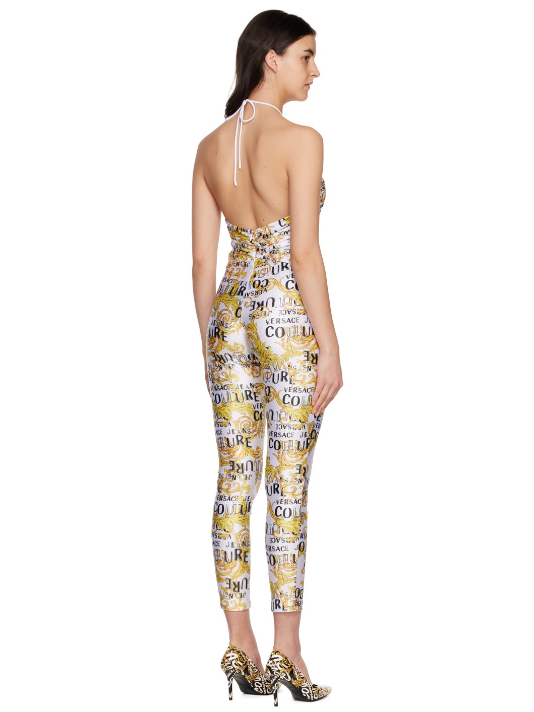 White & Yellow Printed Jumpsuit - 3