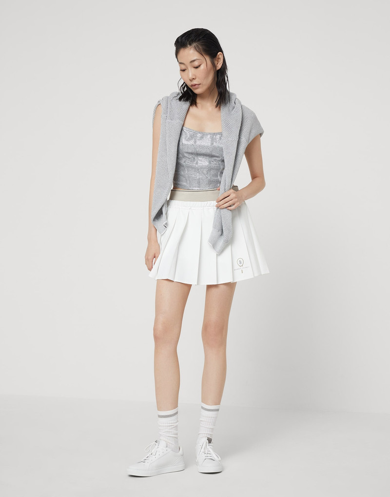 Linen 과 cotton sparkling jersey 상단 와 빛나는 트림 5