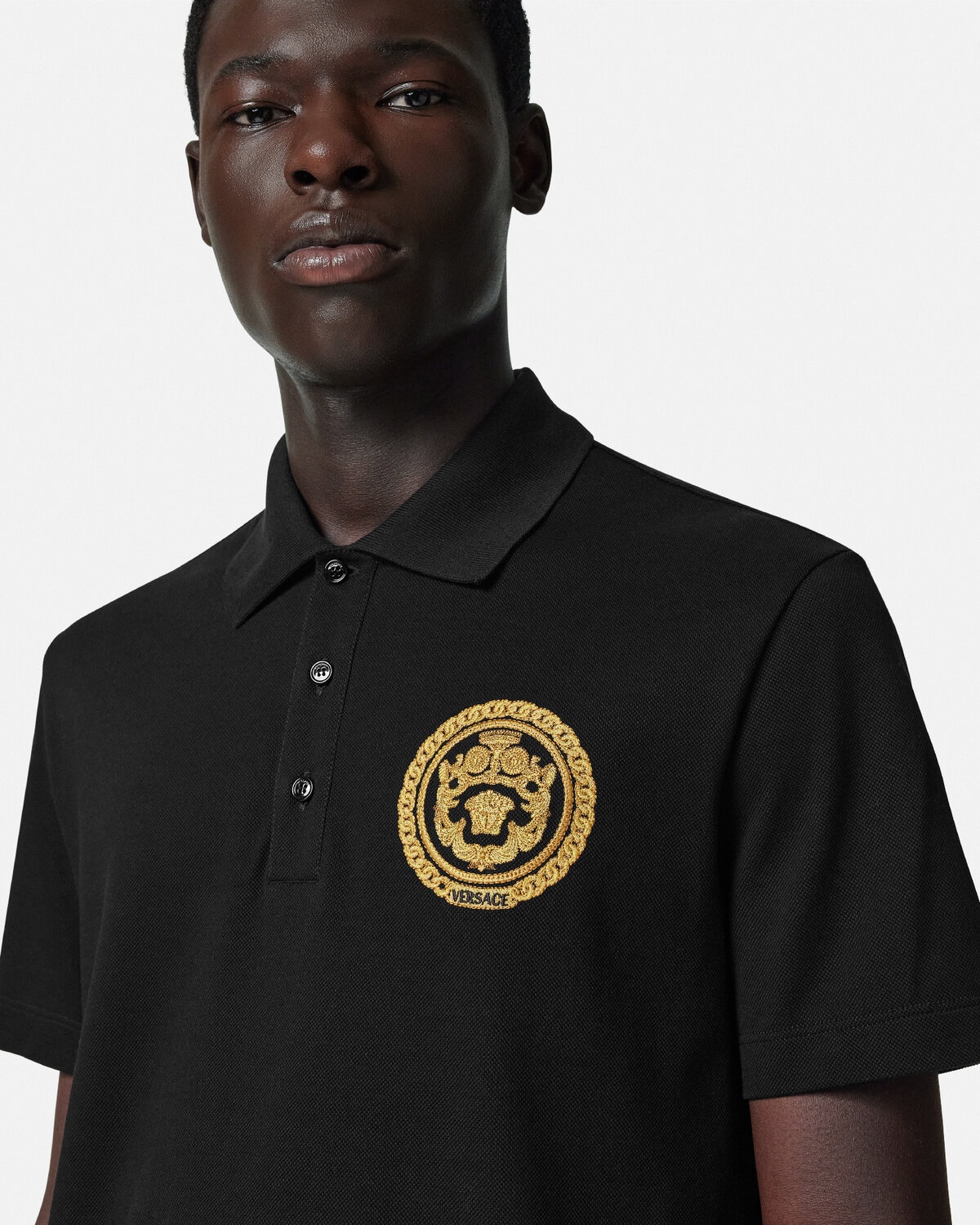 Embroidered Chain Crest Polo Shirt - 3