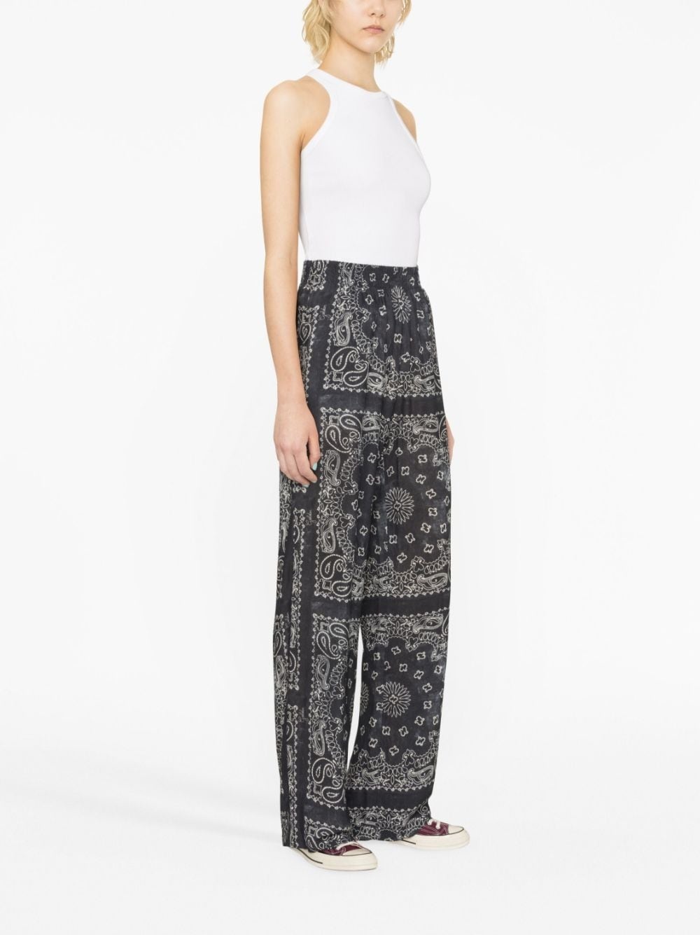 paisley-print wide-leg trousers - 4
